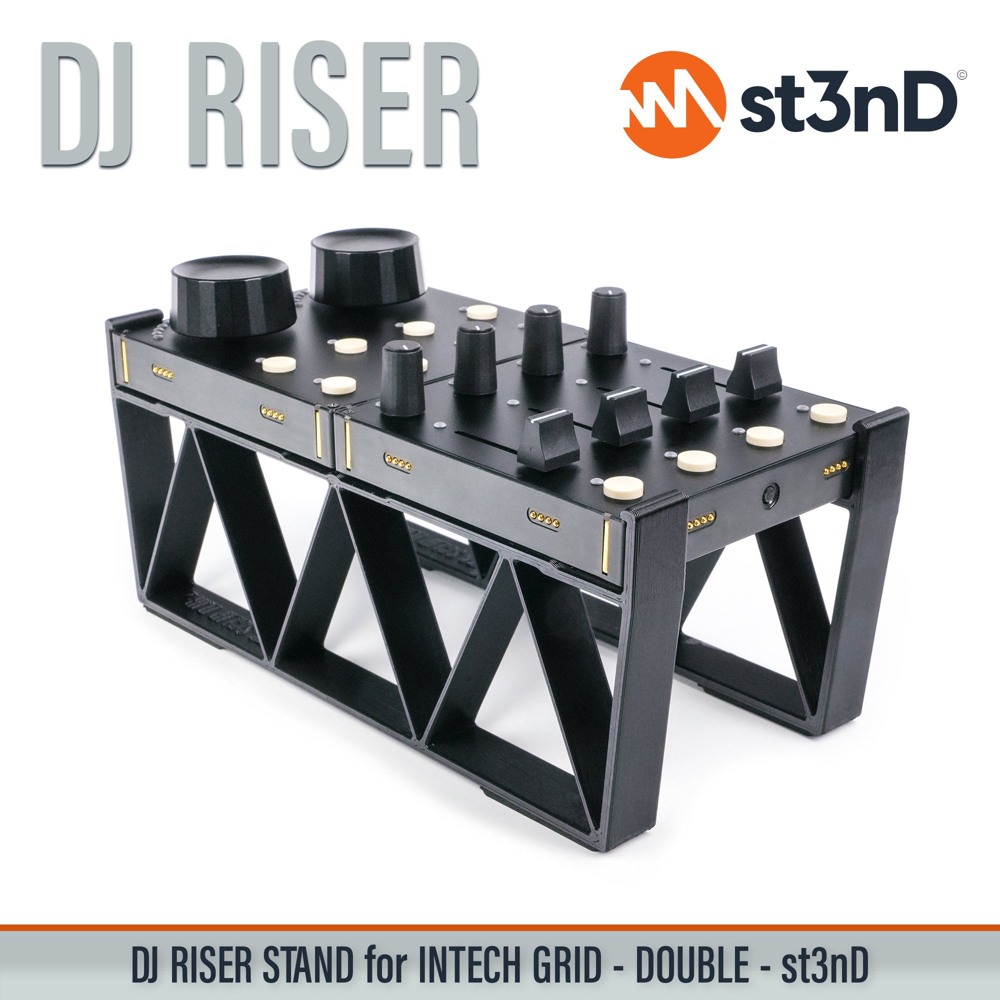BU18 dj equipment EF44 EN16 INTECH GRID INTECH STUDIO GRID midi controller PBF4 PO16 portable st3nD stable stand strong sturdy synth accessory TEK2 tilted VSN1