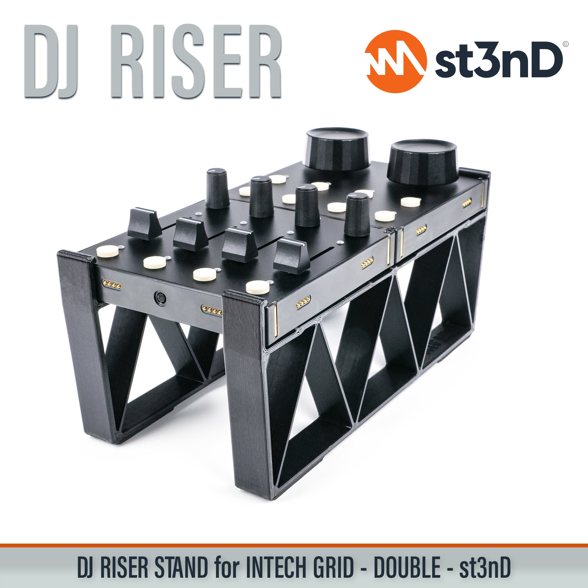 BU18 dj equipment EF44 EN16 INTECH GRID INTECH STUDIO GRID midi controller PBF4 PO16 portable st3nD stable stand strong sturdy synth accessory TEK2 tilted VSN1