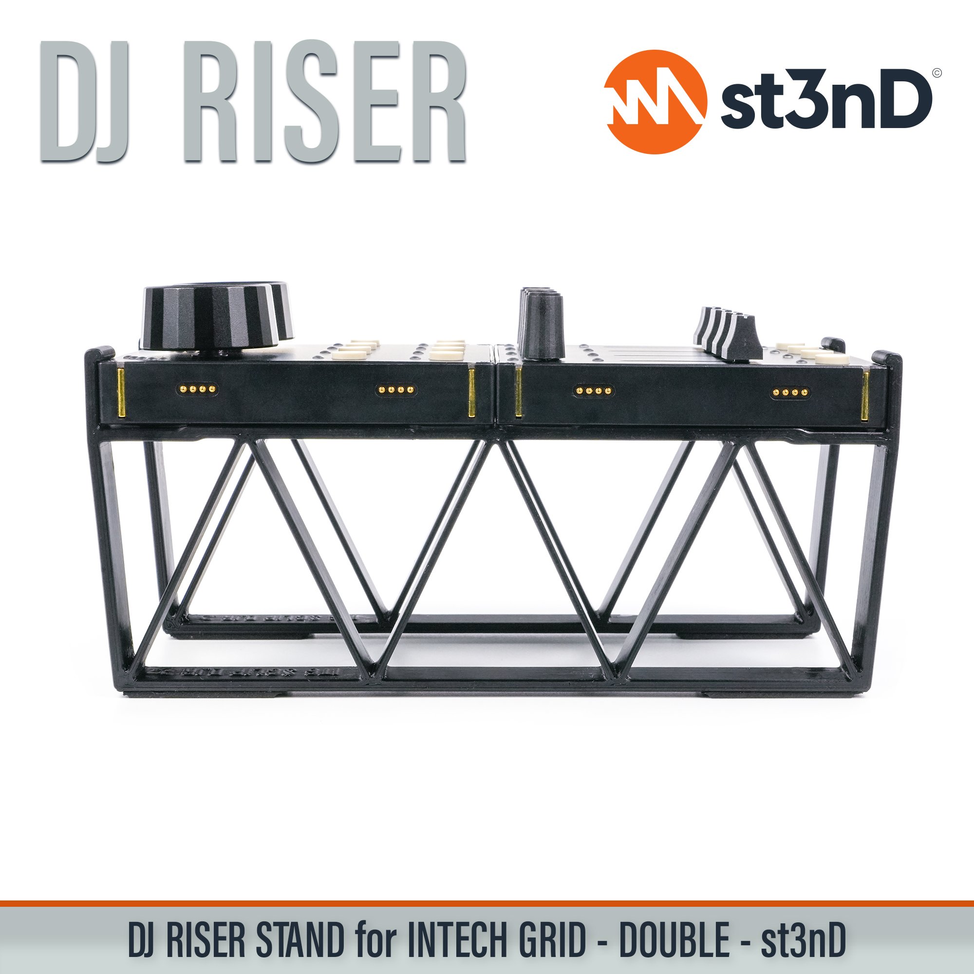 BU18 dj equipment EF44 EN16 INTECH GRID INTECH STUDIO GRID midi controller PBF4 PO16 portable st3nD stable stand strong sturdy synth accessory TEK2 tilted VSN1
