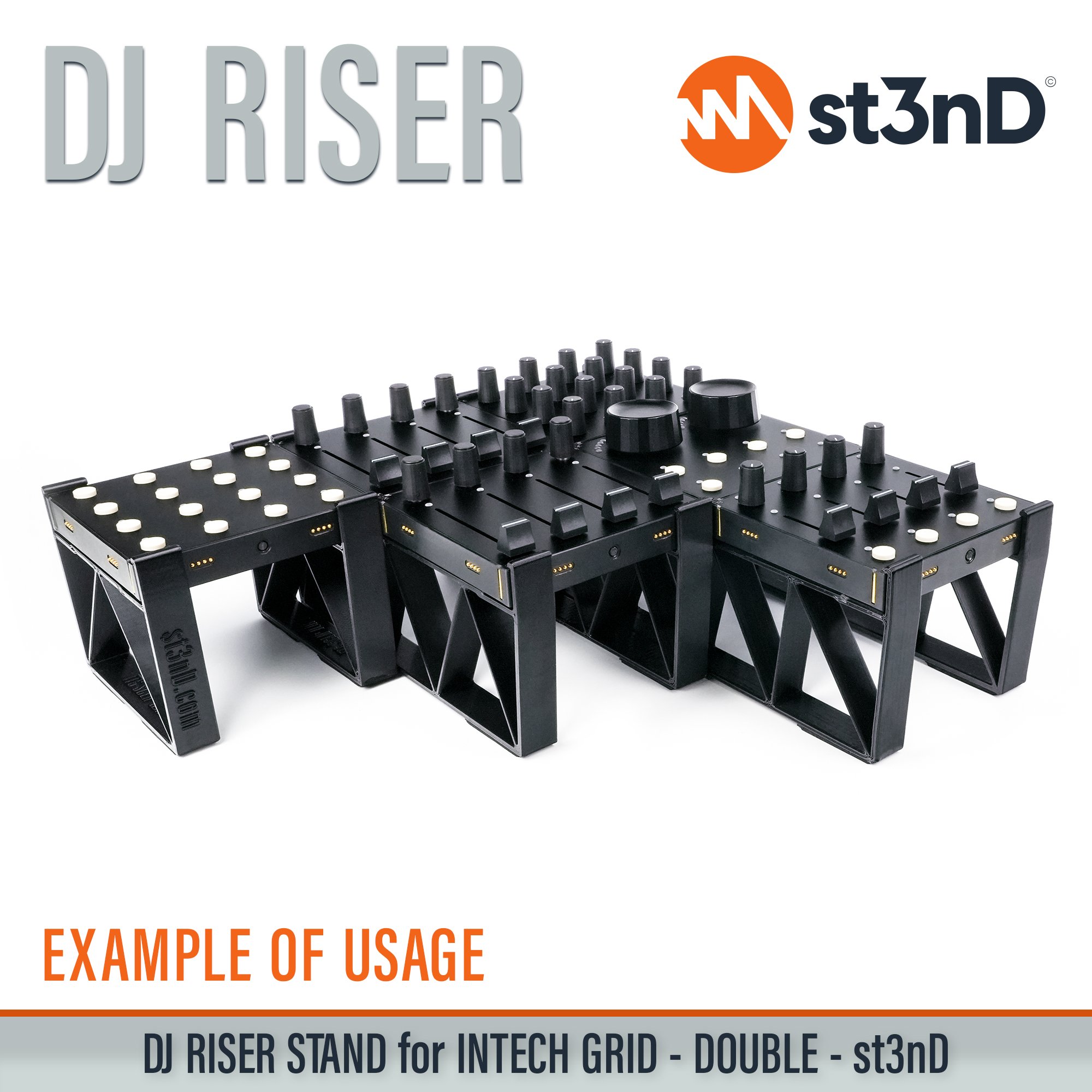 BU18 dj equipment EF44 EN16 INTECH GRID INTECH STUDIO GRID midi controller PBF4 PO16 portable st3nD stable stand strong sturdy synth accessory TEK2 tilted VSN1