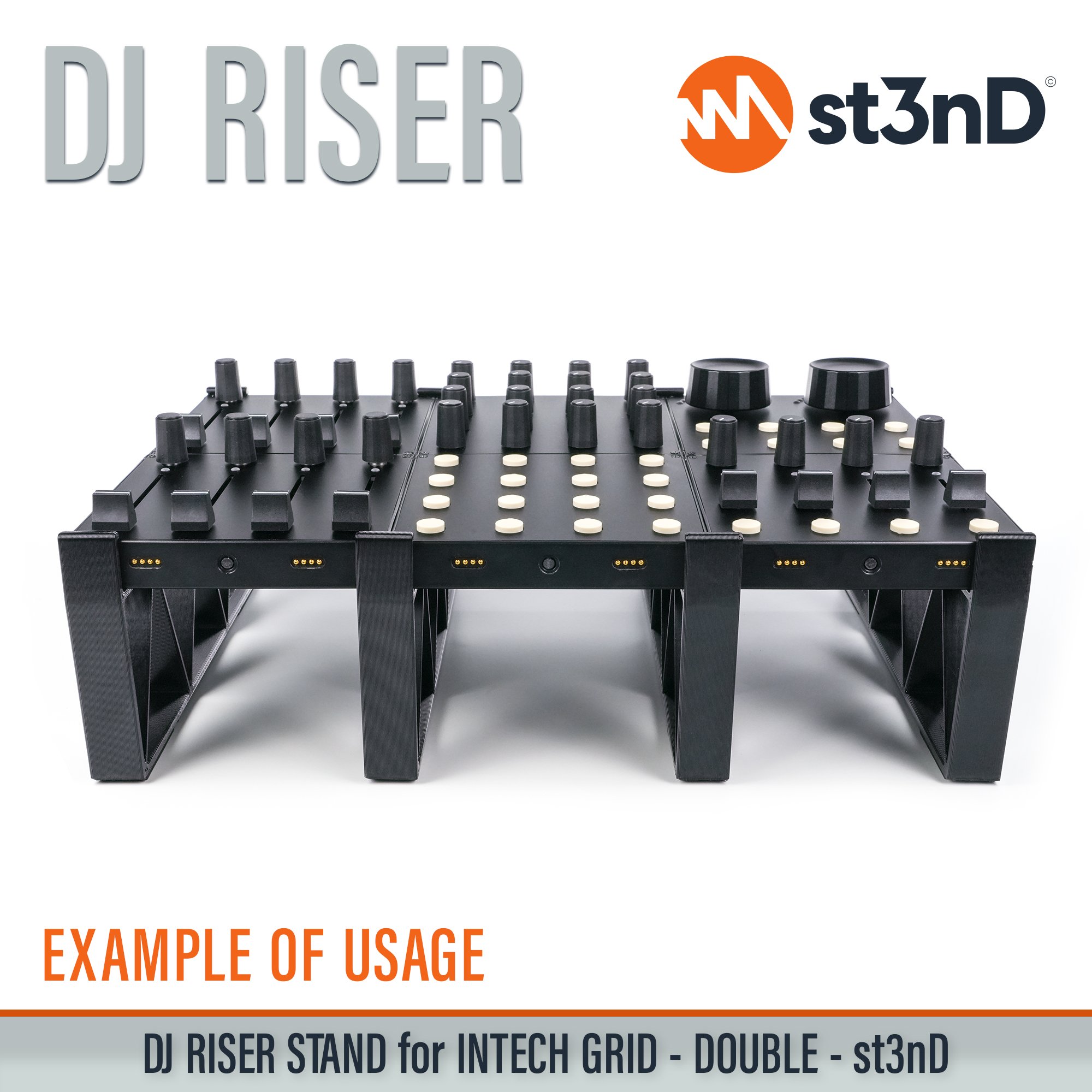 BU18 dj equipment EF44 EN16 INTECH GRID INTECH STUDIO GRID midi controller PBF4 PO16 portable st3nD stable stand strong sturdy synth accessory TEK2 tilted VSN1