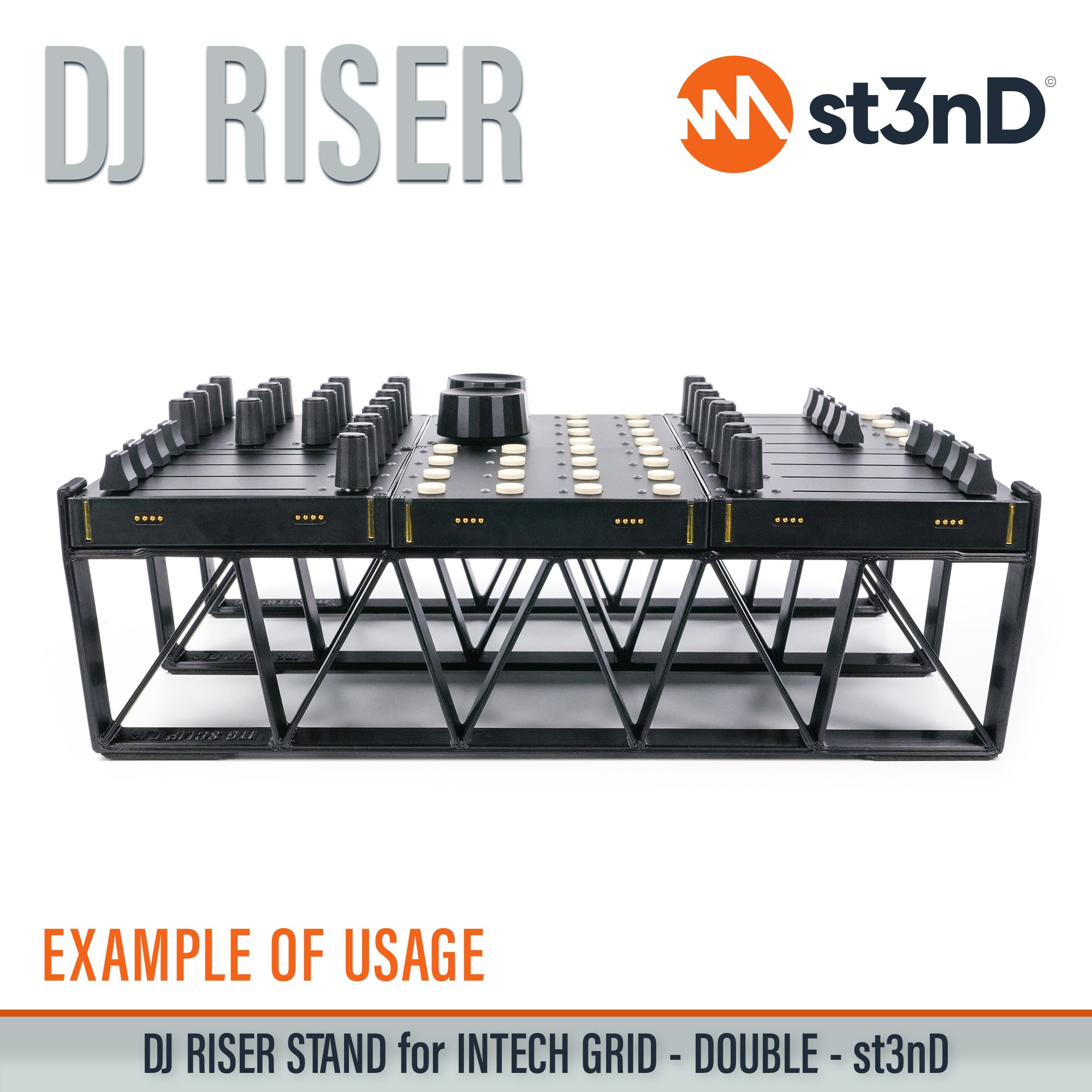 BU18 dj equipment EF44 EN16 INTECH GRID INTECH STUDIO GRID midi controller PBF4 PO16 portable st3nD stable stand strong sturdy synth accessory TEK2 tilted VSN1