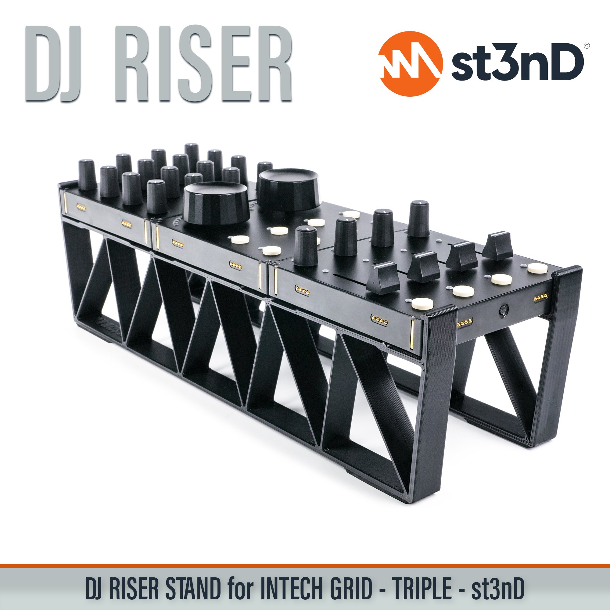 BU18 dj equipment EF44 EN16 INTECH GRID INTECH STUDIO GRID midi controller PBF4 PO16 portable st3nD stable stand strong sturdy synth accessory TEK2 tilted VSN1