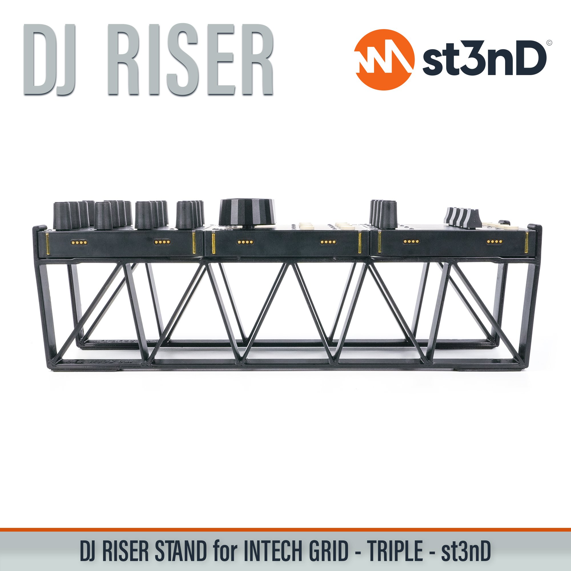 BU18 dj equipment EF44 EN16 INTECH GRID INTECH STUDIO GRID midi controller PBF4 PO16 portable st3nD stable stand strong sturdy synth accessory TEK2 tilted VSN1