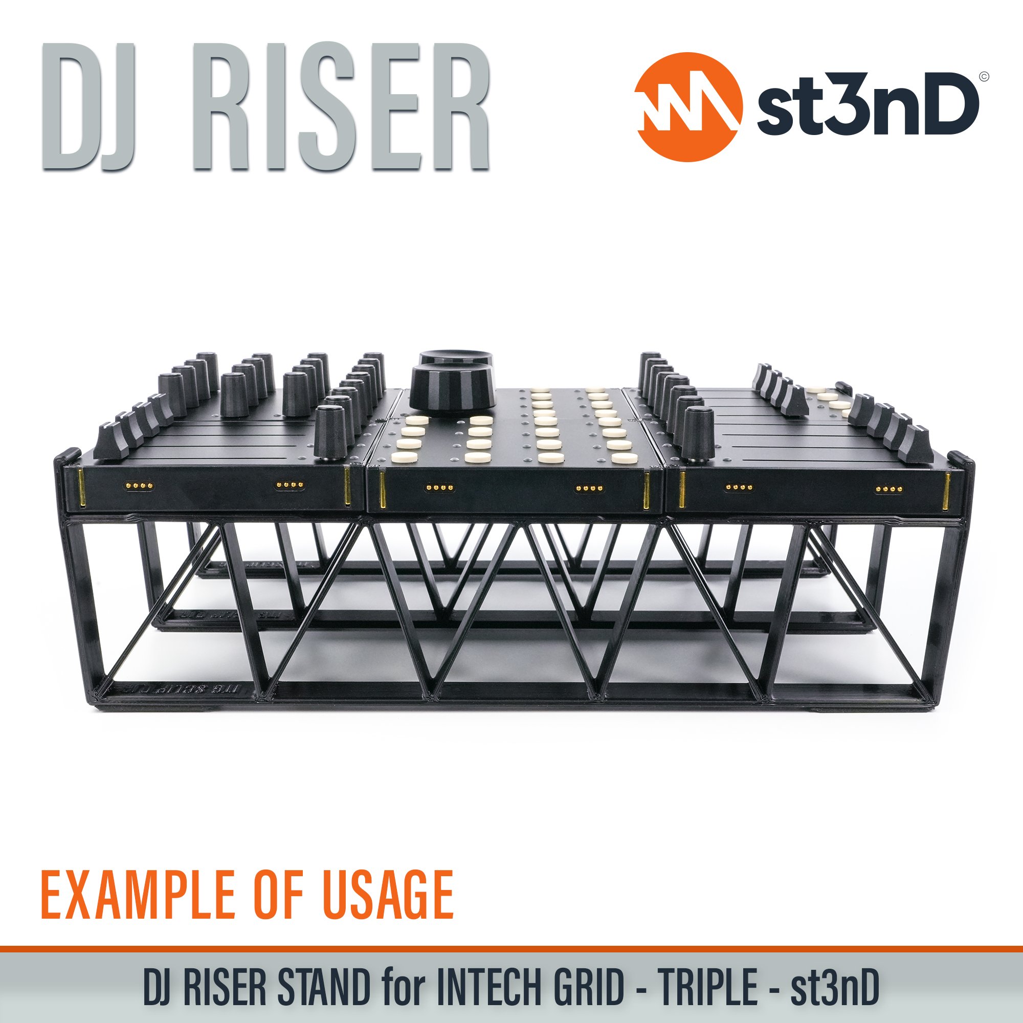BU18 dj equipment EF44 EN16 INTECH GRID INTECH STUDIO GRID midi controller PBF4 PO16 portable st3nD stable stand strong sturdy synth accessory TEK2 tilted VSN1