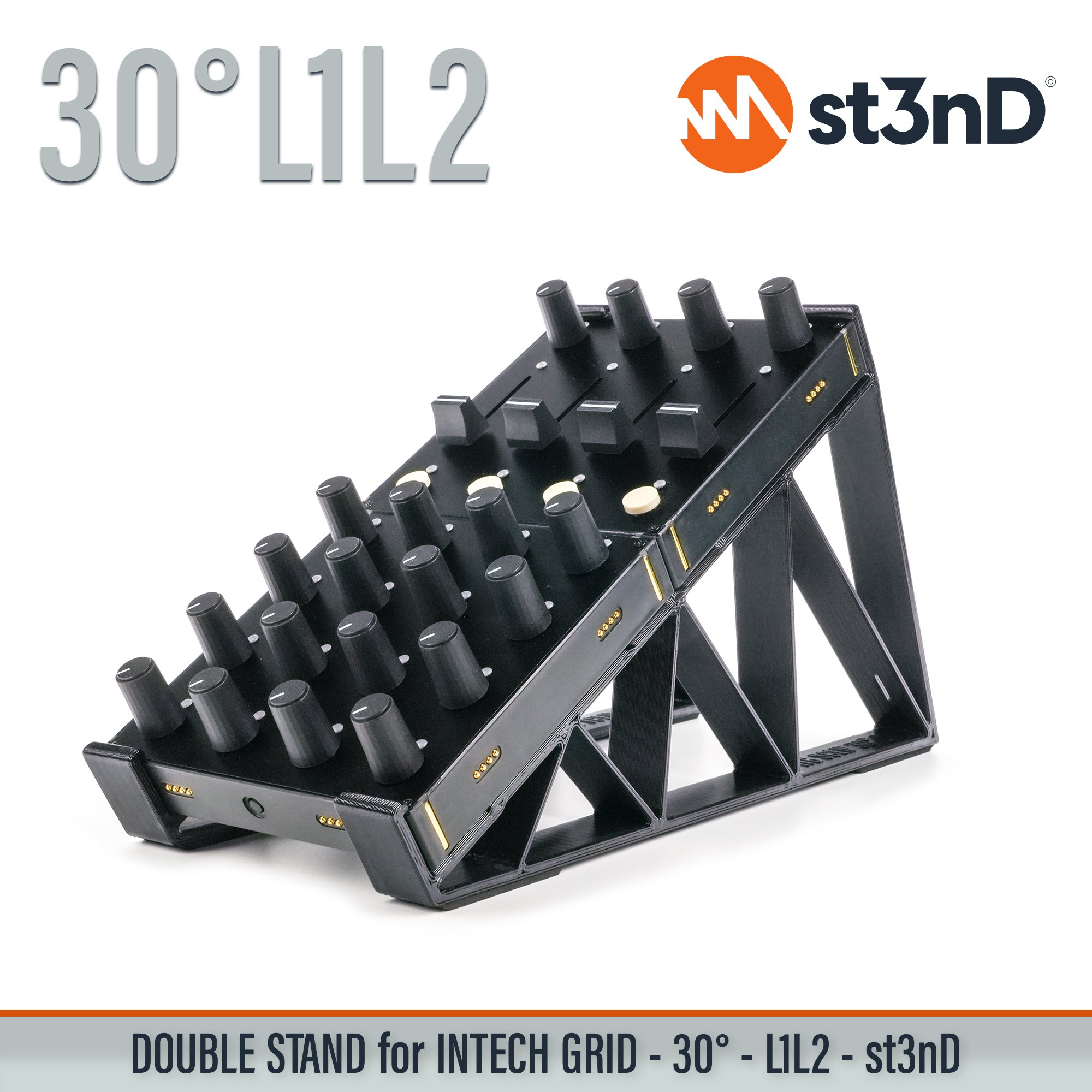 BU18 EF44 EN16 INTECH GRID INTECH STUDIO GRID midi controller PBF4 PO16 portable st3nD stable stand strong sturdy synth accessory TEK2 tilted VSN1