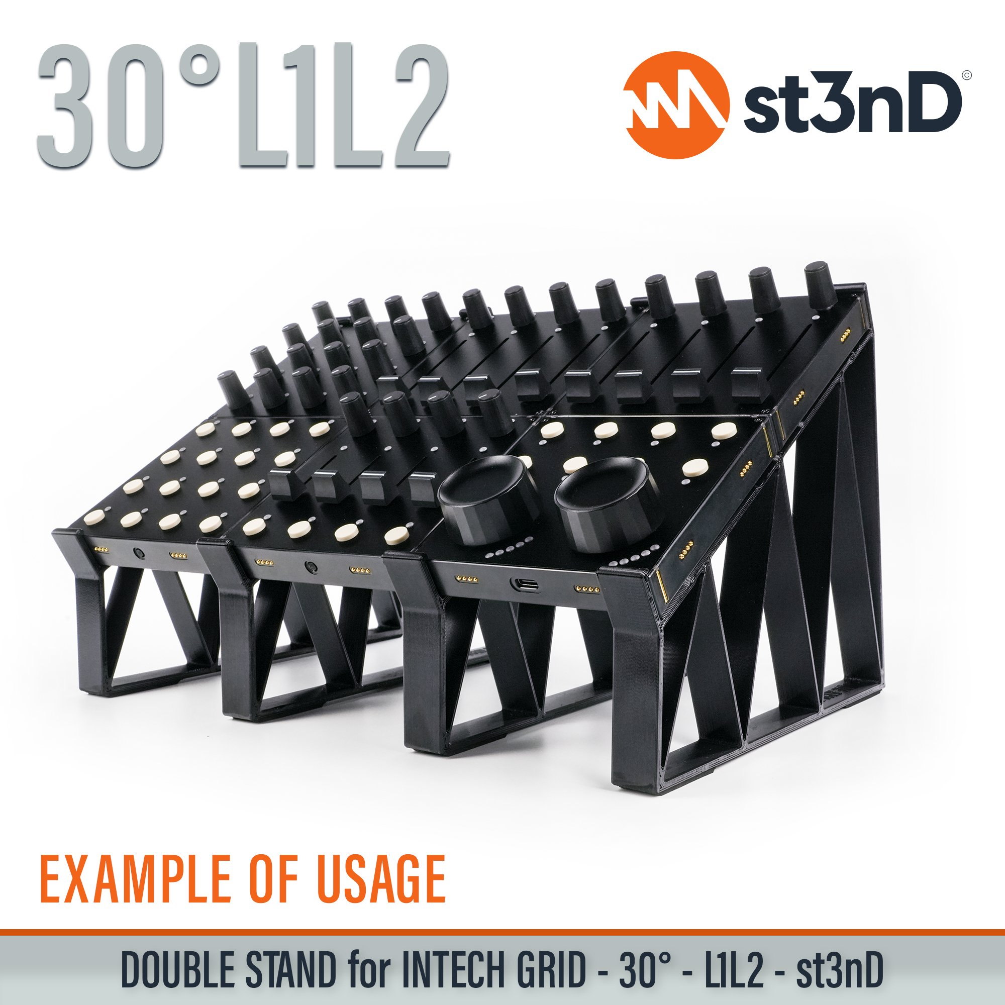 BU18 EF44 EN16 INTECH GRID INTECH STUDIO GRID midi controller PBF4 PO16 portable st3nD stable stand strong sturdy synth accessory TEK2 tilted VSN1