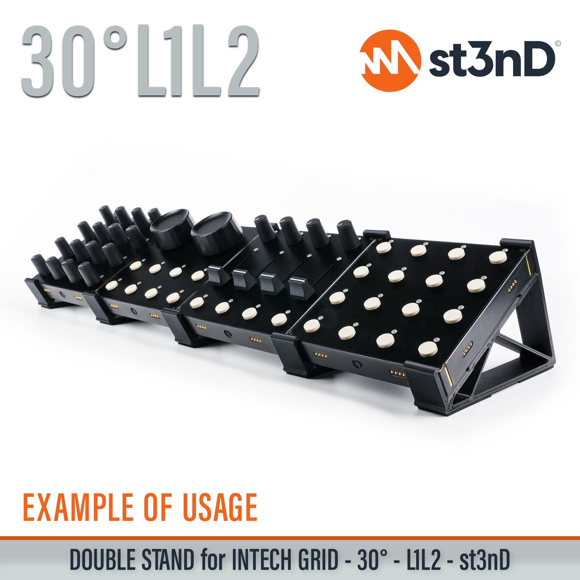 BU18 EF44 EN16 INTECH GRID INTECH STUDIO GRID midi controller PBF4 PO16 portable st3nD stable stand strong sturdy synth accessory TEK2 tilted VSN1