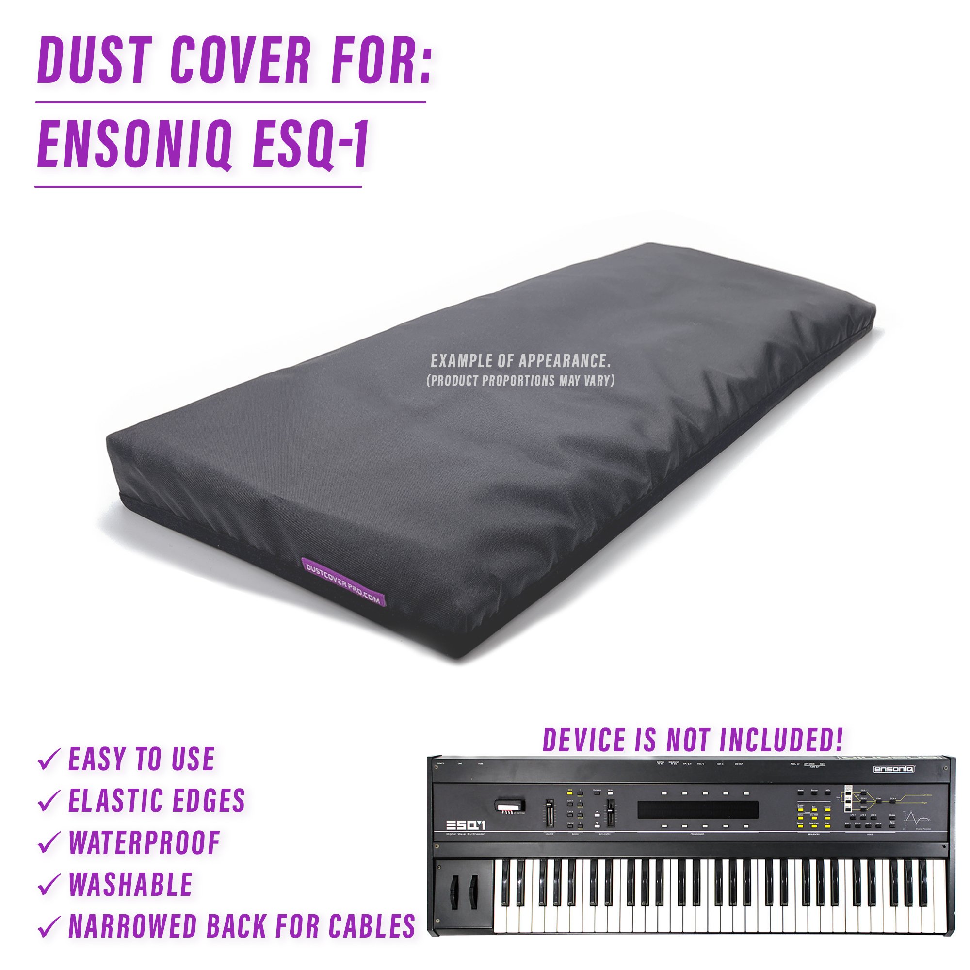 dust cover dustcover dustcoverpro elastic synth synth protection water resistant waterproof Ensoniq ESQ-1 Ensoniq ESQ-1