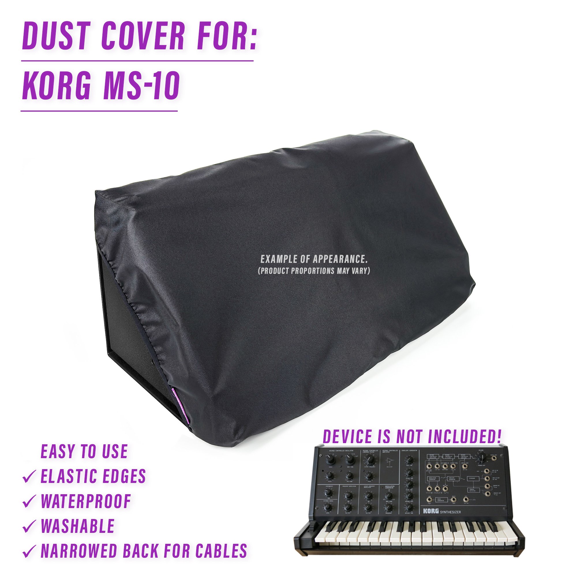 dust cover dustcover dustcoverpro elastic korg KORG MS-10 MS-10 synth synth protection water resistant waterproof