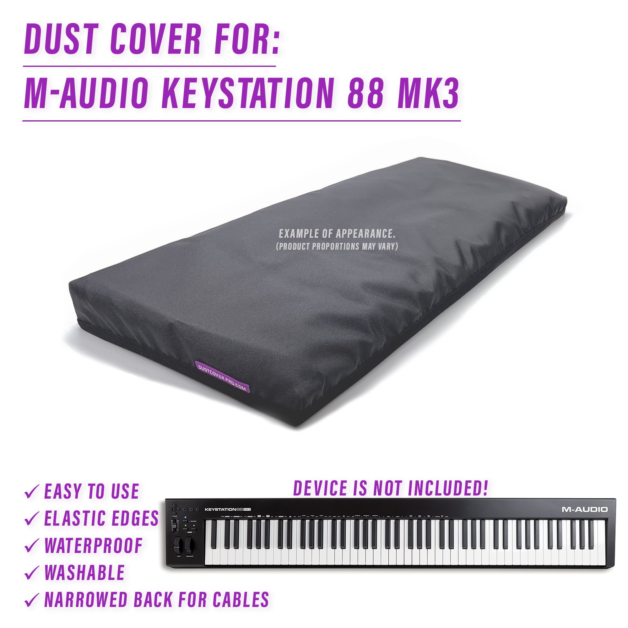 dust cover dustcover dustcoverpro elastic M AUDIO synth synth protection water resistant waterproof M-AUDIO KEYSTATION 88 MK3 M-AUDIO KEYSTATION 88