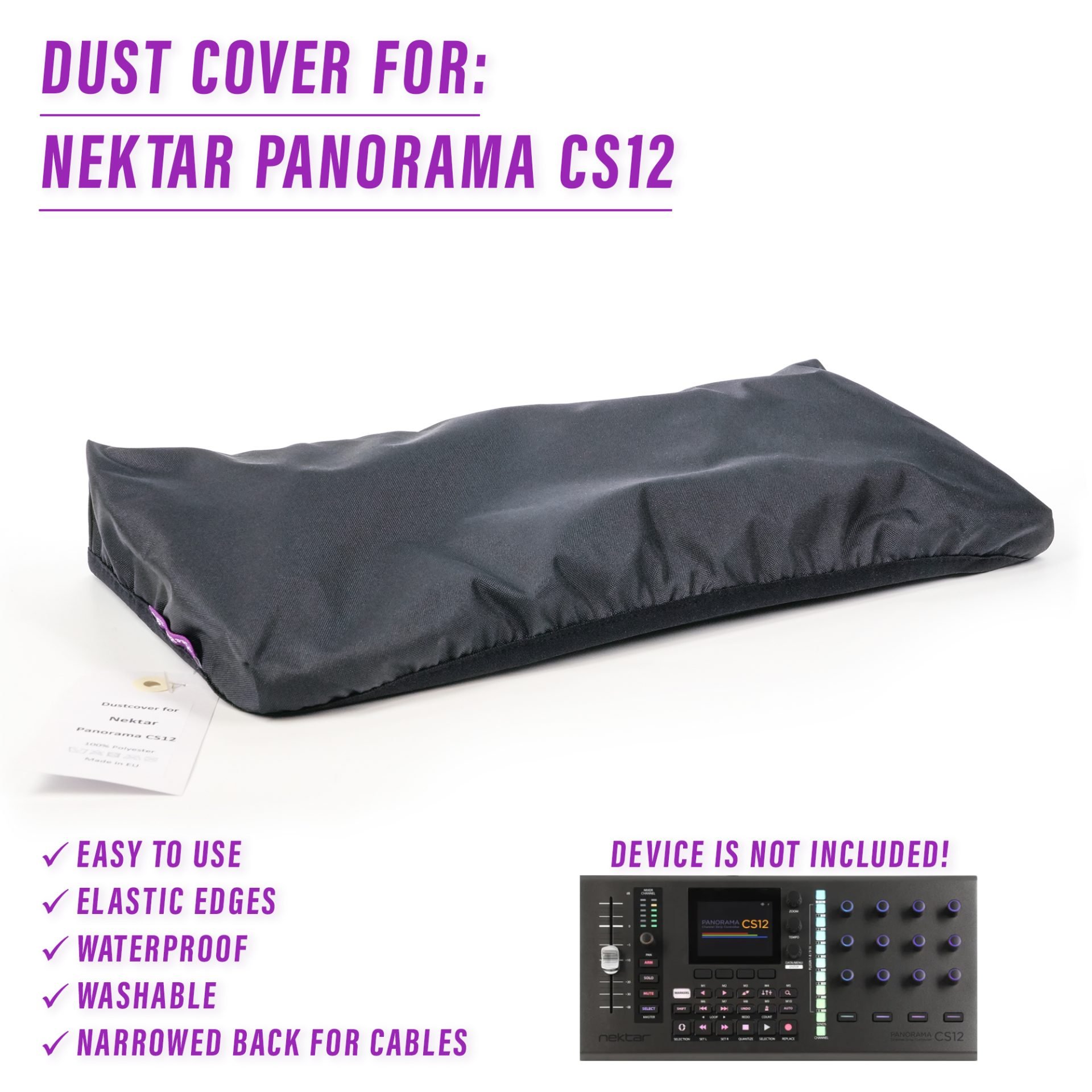 dust cover dustcover dustcoverpro elastic NEKTAR NEKTAR PANORAMA CS12 NEKTARTECH PANORAMA CS12 synth synth protection water resistant waterproof daw controller cubase logic pro