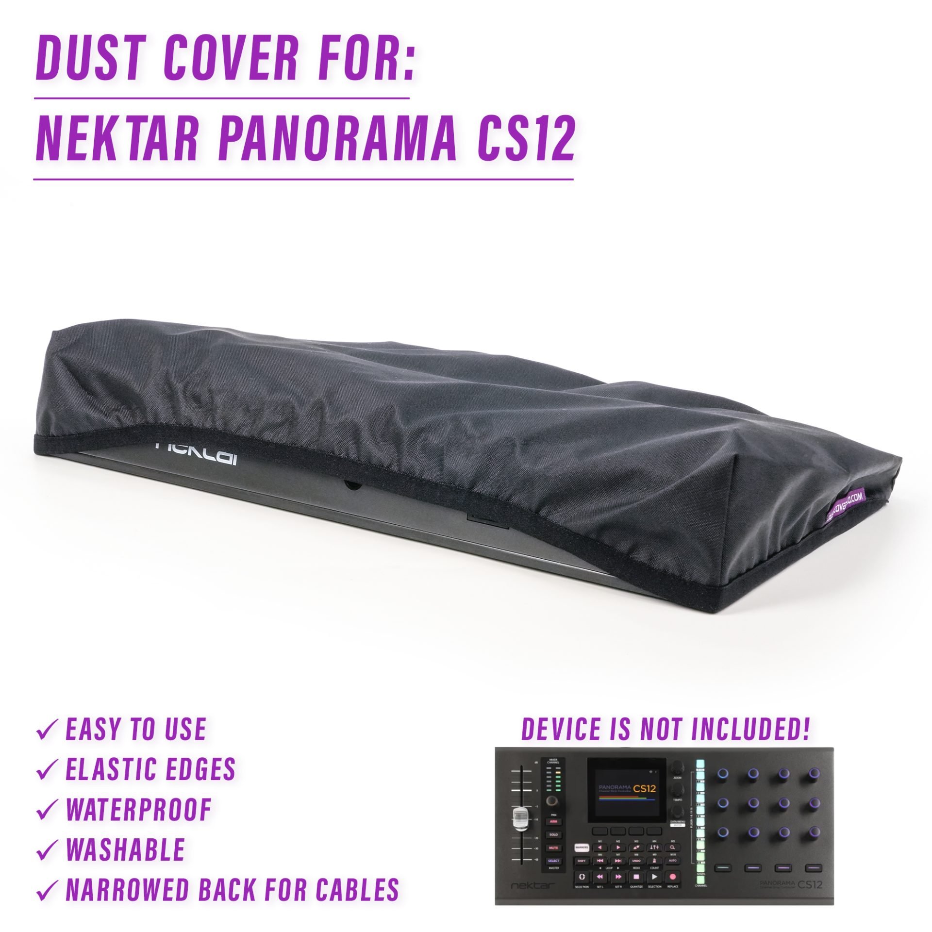 dust cover dustcover dustcoverpro elastic NEKTAR NEKTAR PANORAMA CS12 NEKTARTECH PANORAMA CS12 synth synth protection water resistant waterproof daw controller cubase logic pro