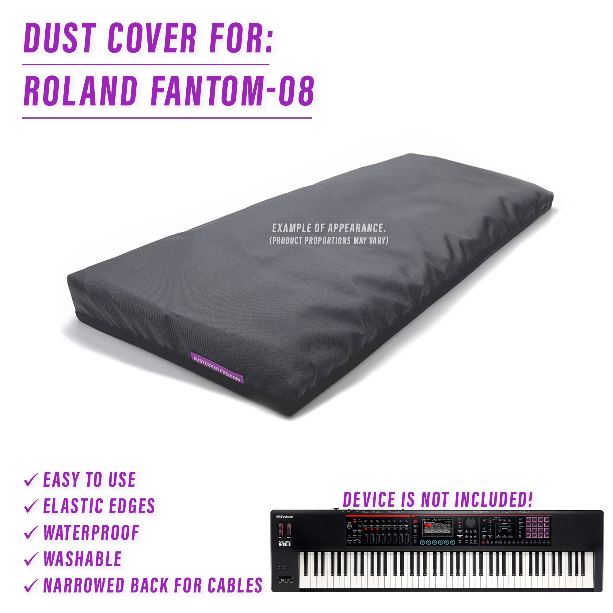 cover dust dustcoverpro ealstic fantom synth synth protection water resistant ROLAND FANTOM-08 ROLAND FANTOM-08