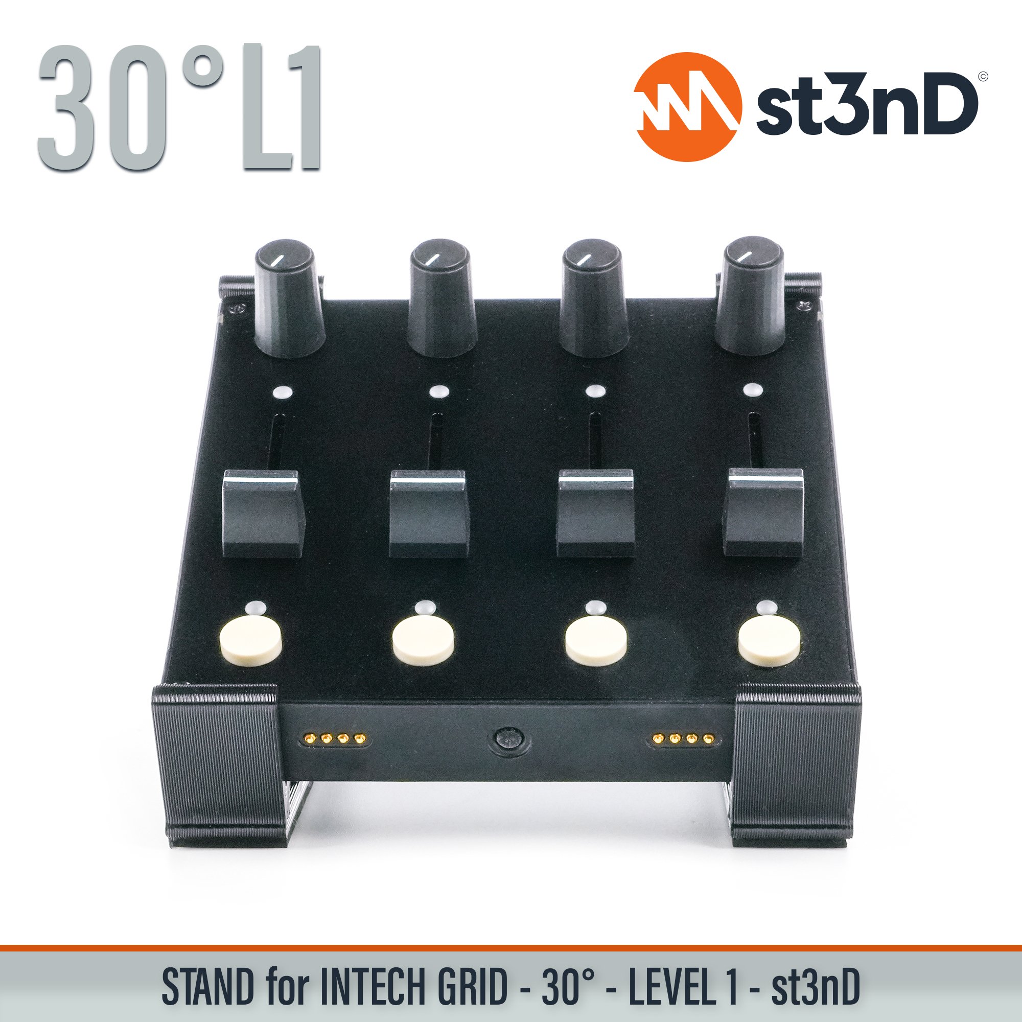 portable st3nD stable stand strong sturdy synth accessory tilted INTECH STUDIO GRID INTECH GRID MIDI CONTROLLER PBF4 EN16 TEK2 PO16 BU18 EF44 VSN1