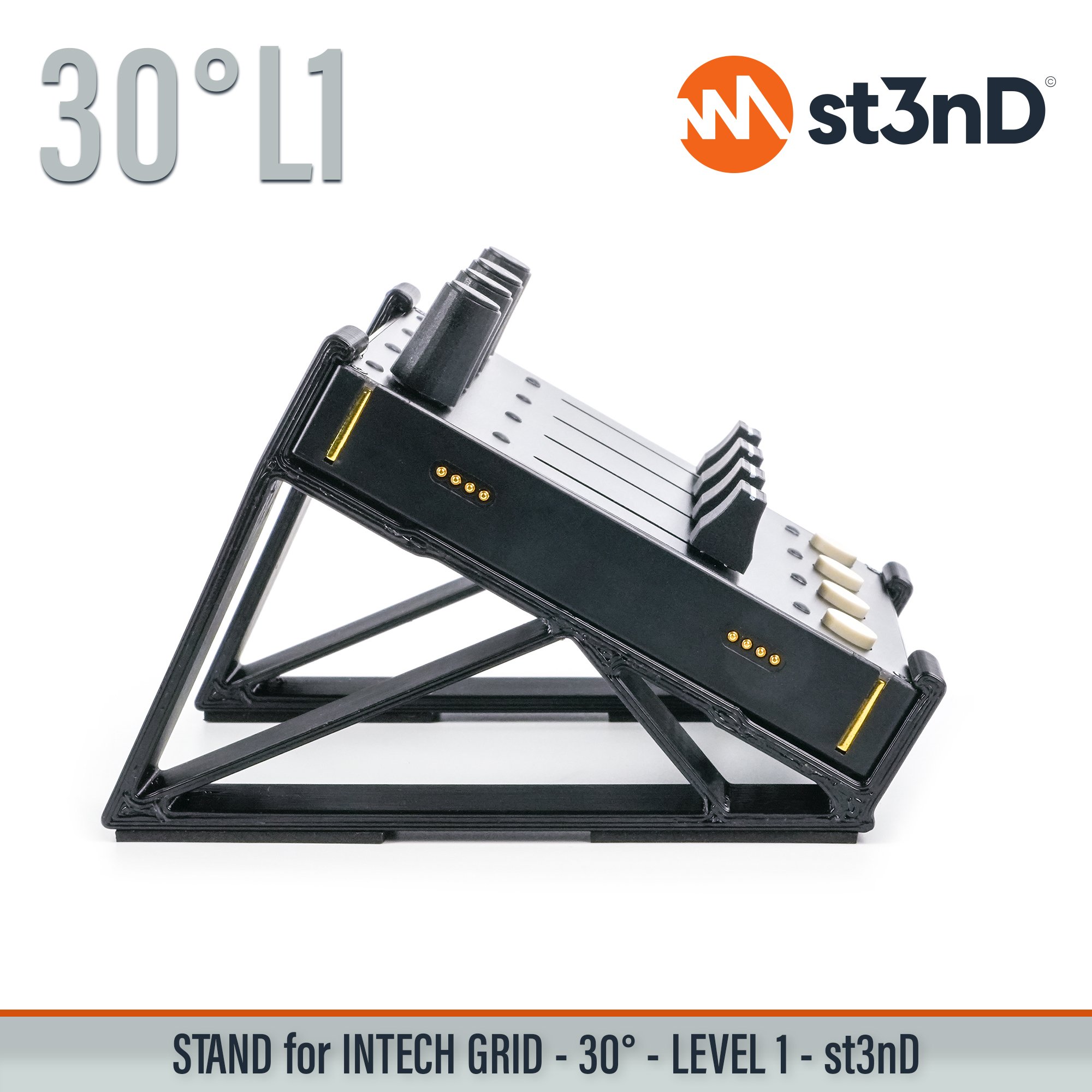 portable st3nD stable stand strong sturdy synth accessory tilted INTECH STUDIO GRID INTECH GRID MIDI CONTROLLER PBF4 EN16 TEK2 PO16 BU18 EF44 VSN1