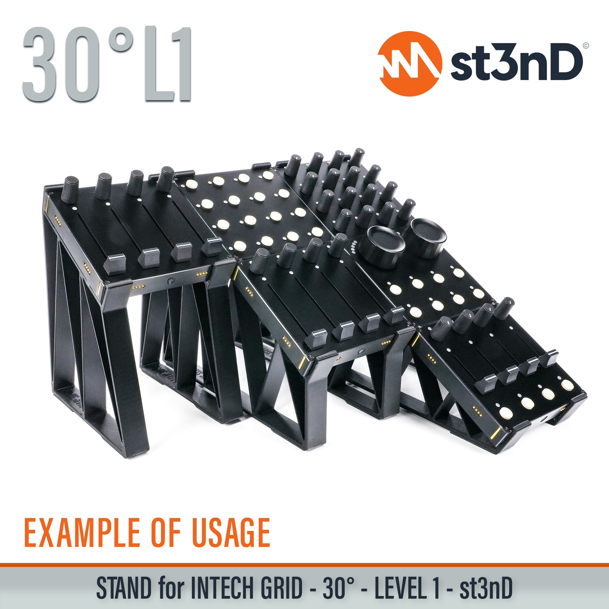 portable st3nD stable stand strong sturdy synth accessory tilted INTECH STUDIO GRID INTECH GRID MIDI CONTROLLER PBF4 EN16 TEK2 PO16 BU18 EF44 VSN1