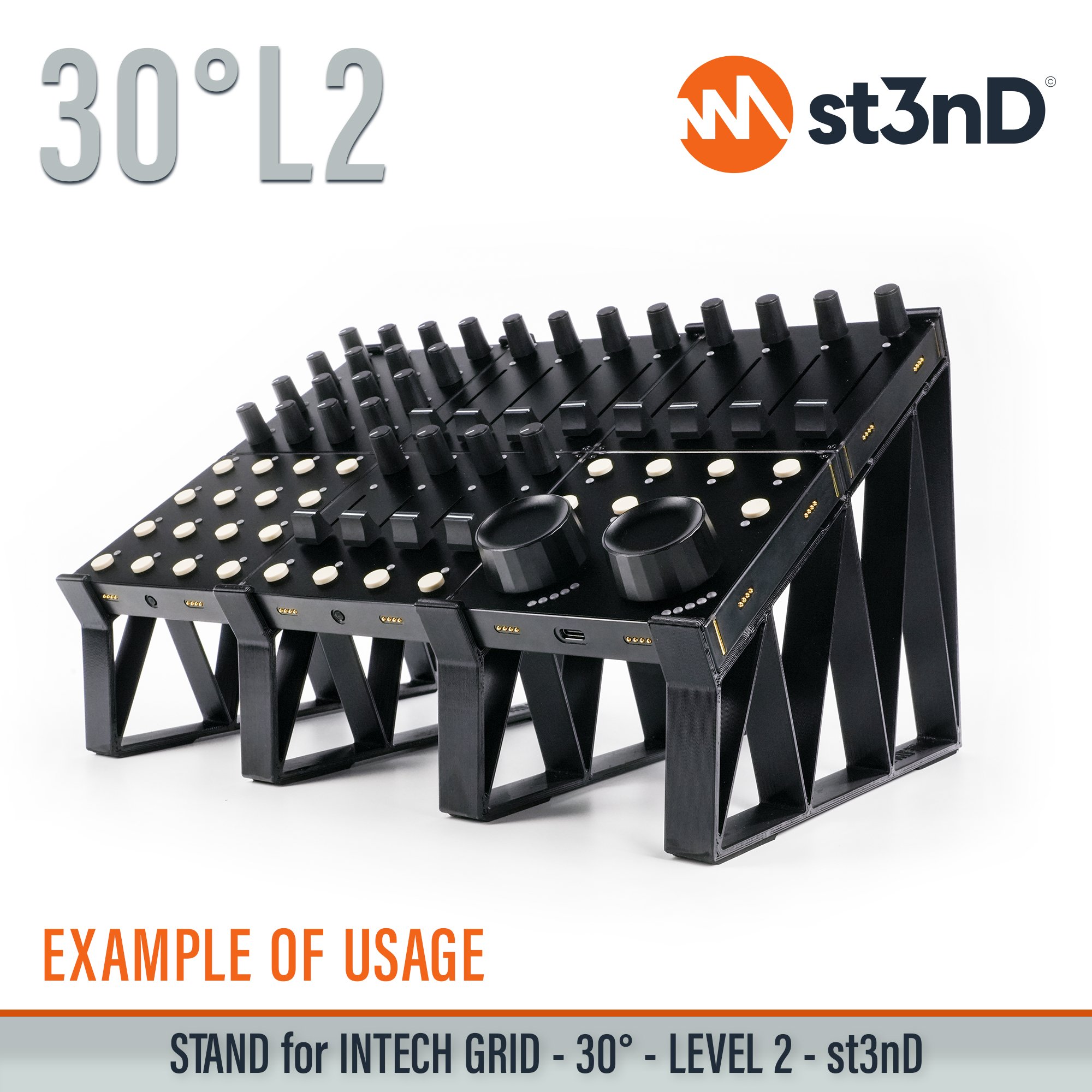 BU18 EF44 EN16 INTECH GRID INTECH STUDIO GRID midi controller PBF4 PO16 portable st3nD stable stand strong sturdy synth accessory TEK2 tilted VSN1
