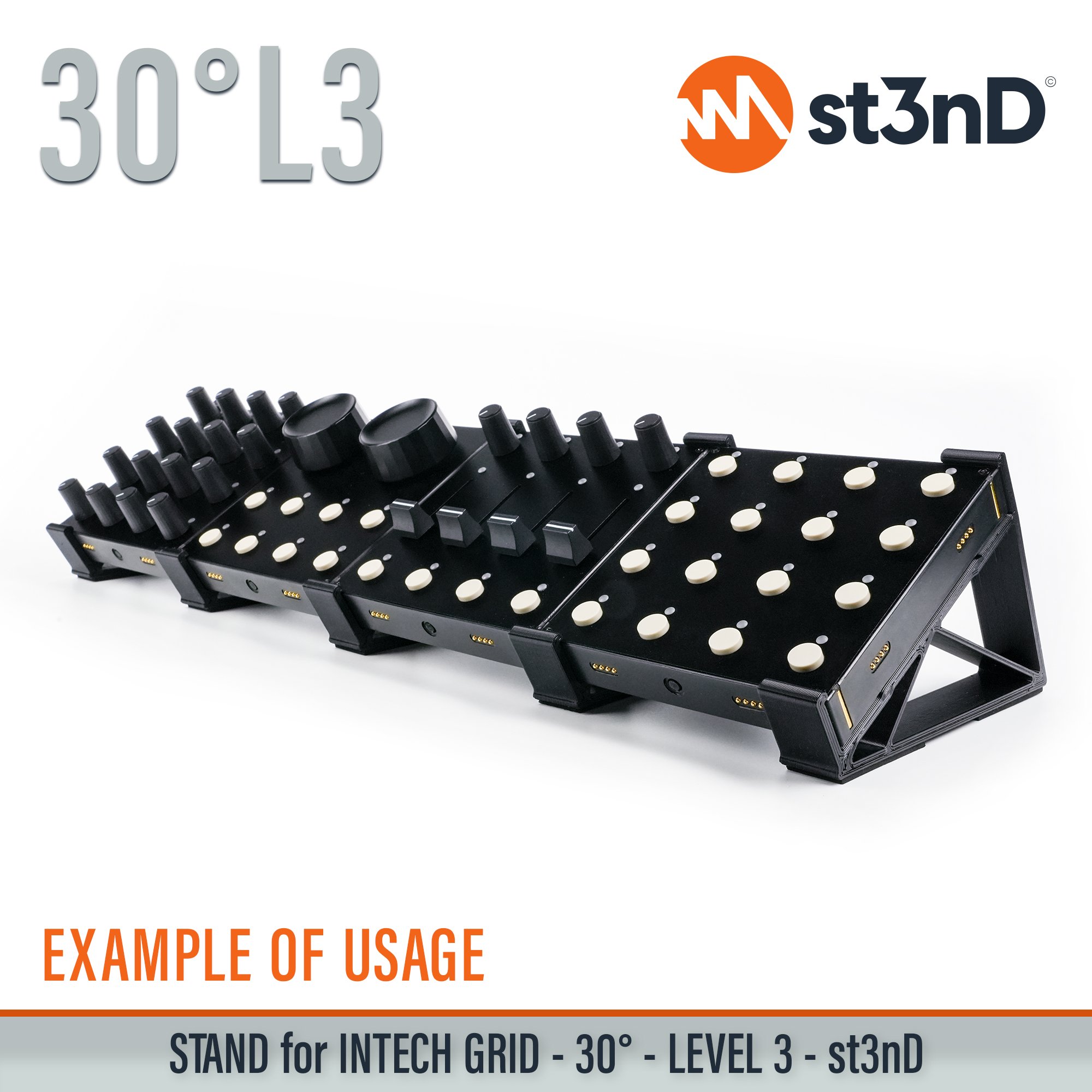 BU18 EF44 EN16 INTECH GRID INTECH STUDIO GRID midi controller PBF4 PO16 portable st3nD stable stand strong sturdy synth accessory TEK2 tilted VSN1
