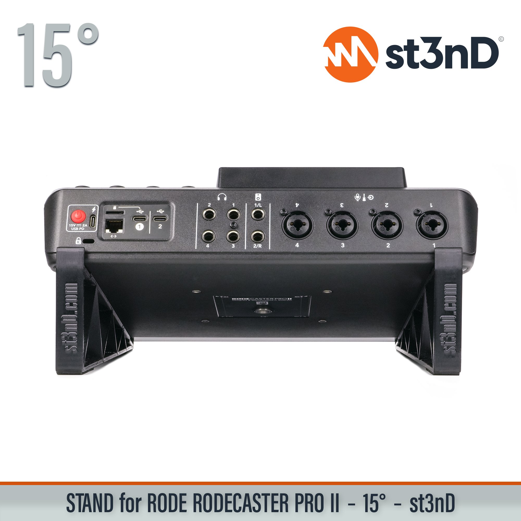 portable Push 3 st3nD stable stand strong sturdy synth accessory tilted RODE RODECASTER PRO II RODE RODECASTER PRO 2 podcast mixer rodecaster mixer