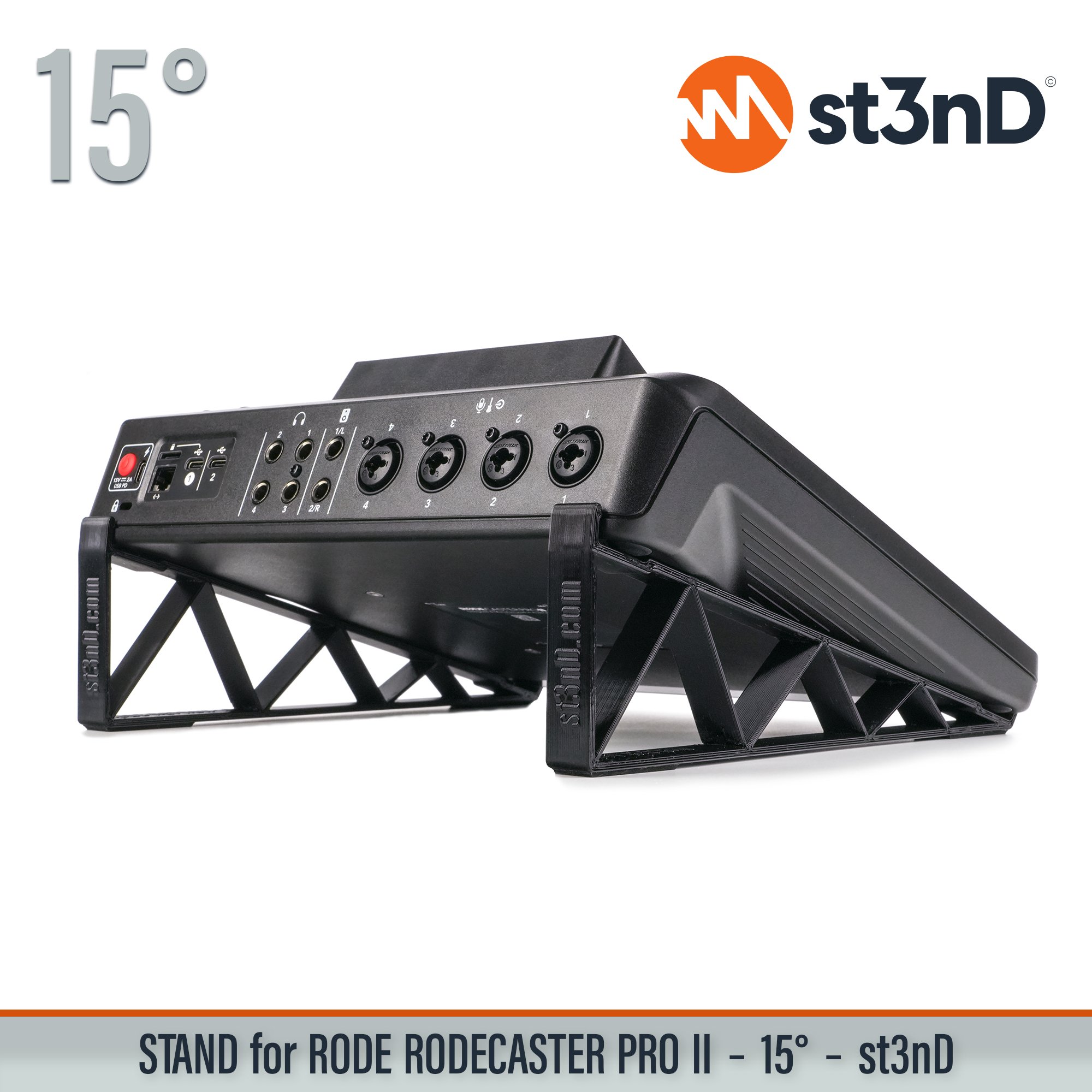 portable Push 3 st3nD stable stand strong sturdy synth accessory tilted RODE RODECASTER PRO II RODE RODECASTER PRO 2 podcast mixer rodecaster mixer