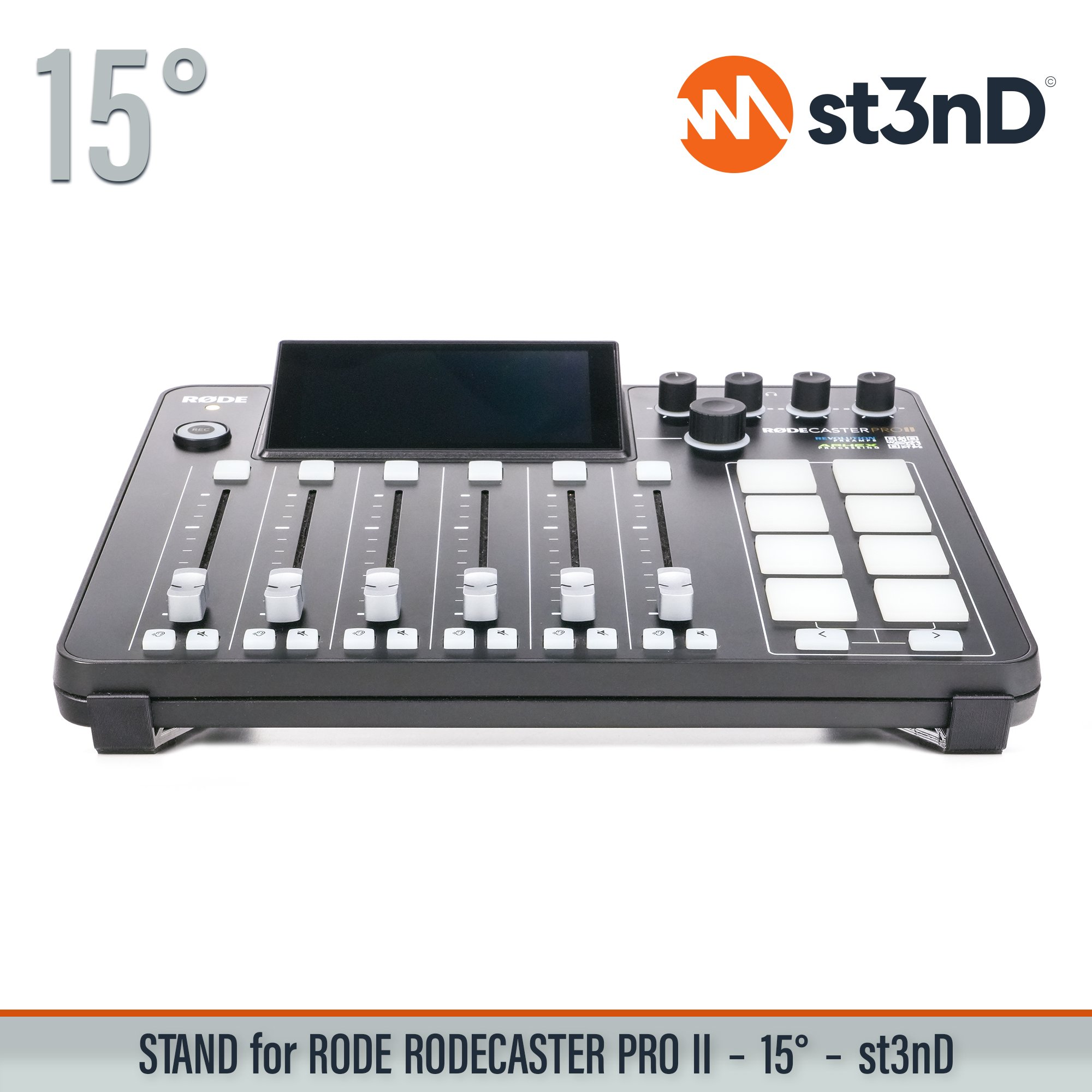 portable Push 3 st3nD stable stand strong sturdy synth accessory tilted RODE RODECASTER PRO II RODE RODECASTER PRO 2 podcast mixer rodecaster mixer