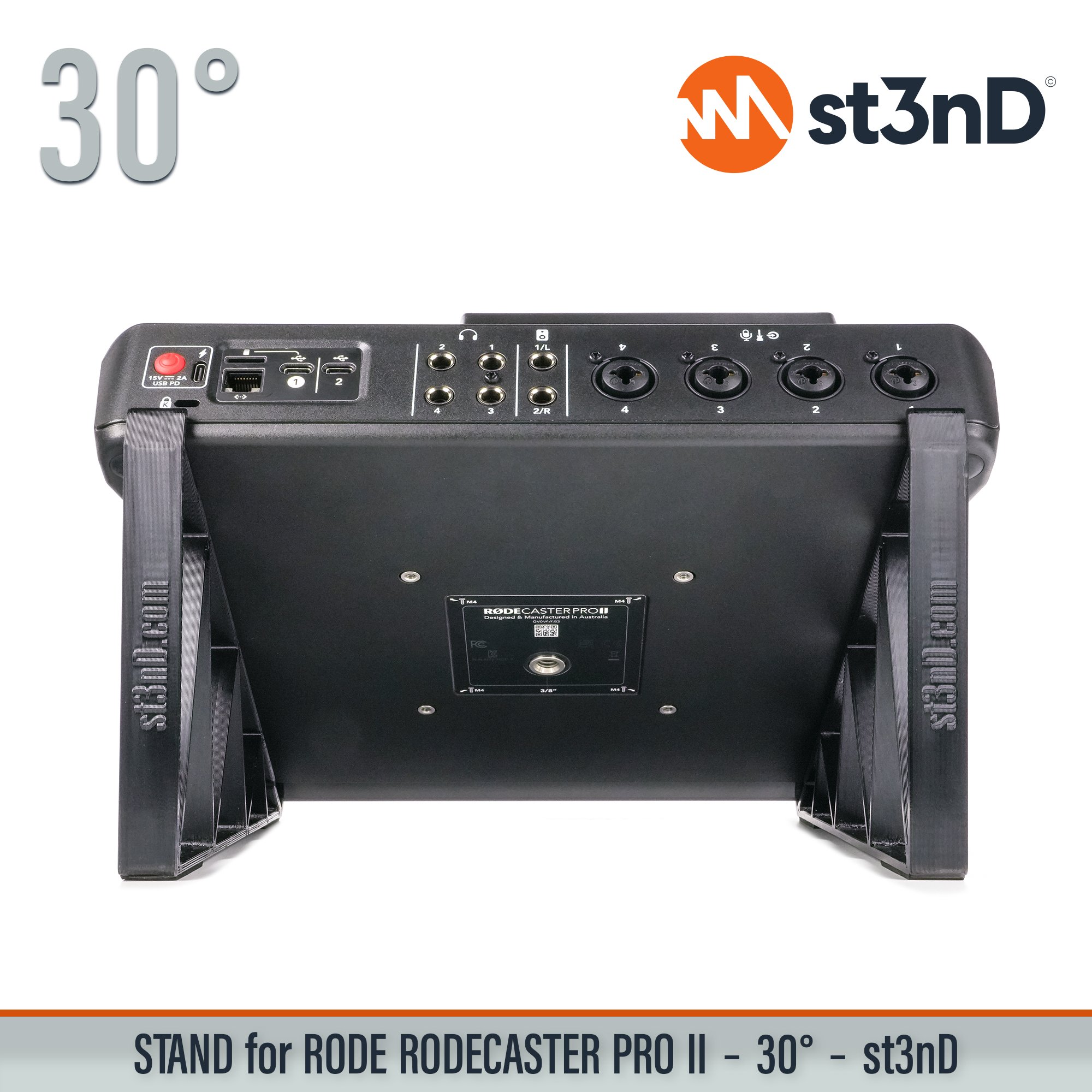 podcast mixer portable RODE RODE RODECASTER PRO II rodecaster mixer Rodecaster Pro 2 st3nD stable stand strong sturdy synth accessory tilted