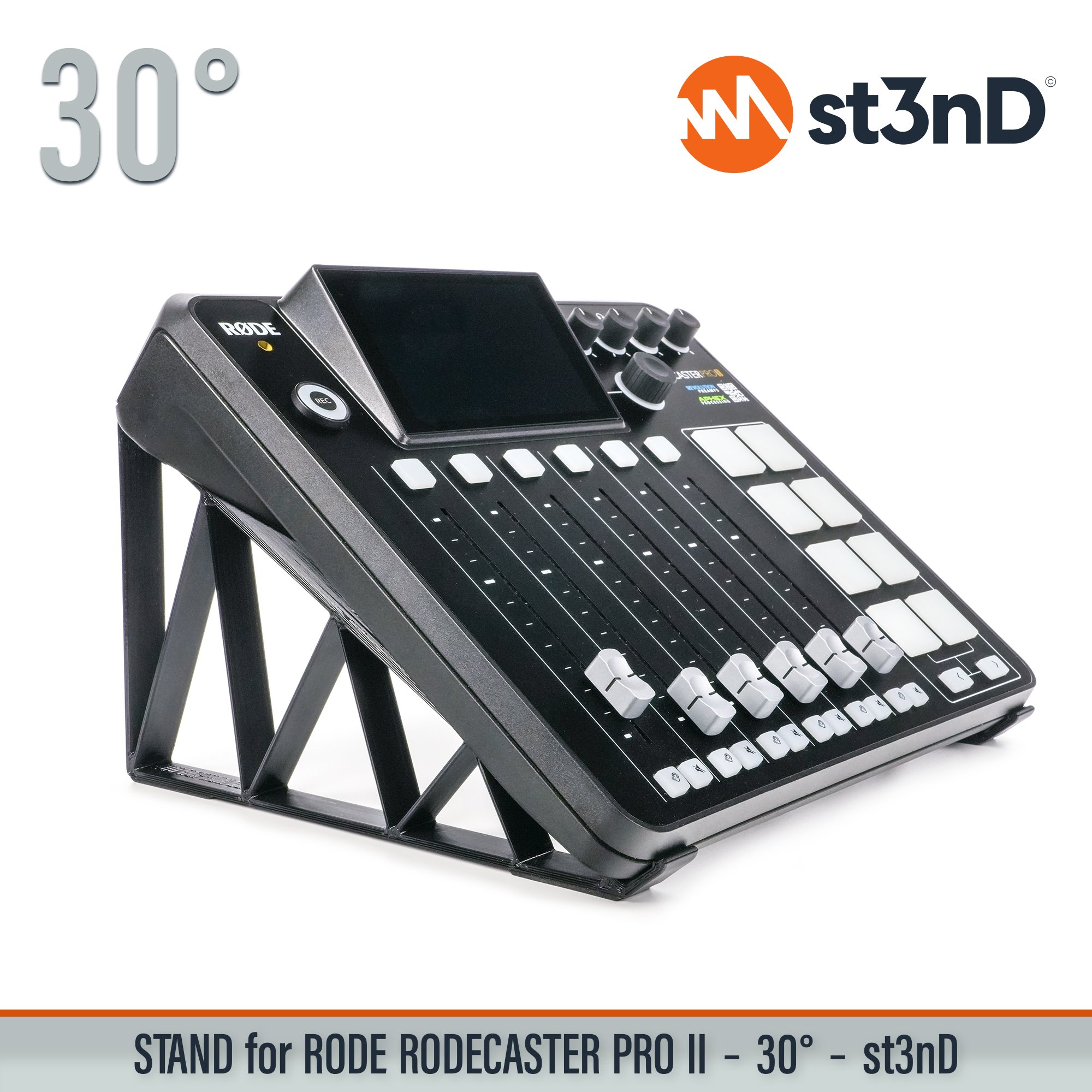 podcast mixer portable RODE RODE RODECASTER PRO II rodecaster mixer Rodecaster Pro 2 st3nD stable stand strong sturdy synth accessory tilted