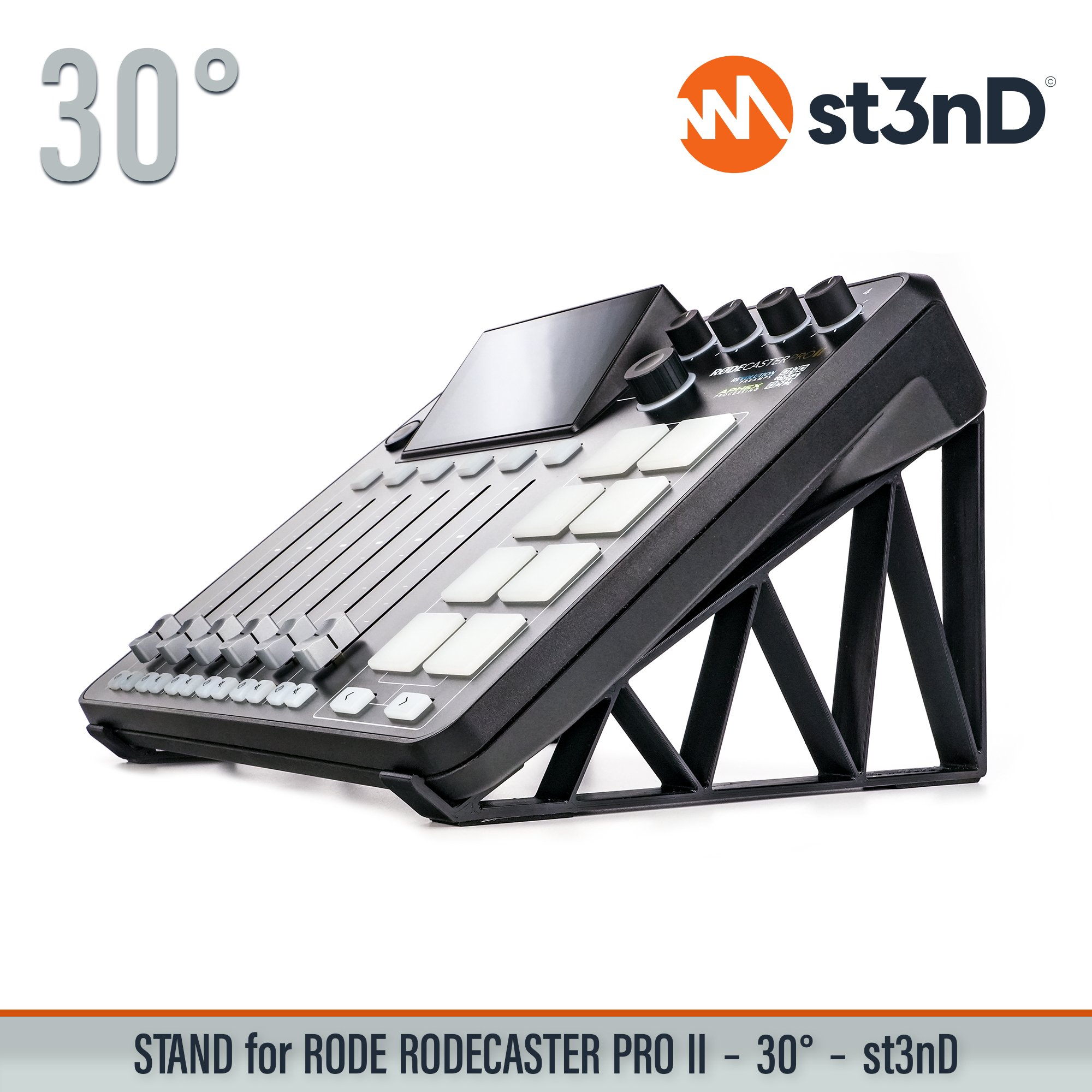 podcast mixer portable RODE RODE RODECASTER PRO II rodecaster mixer Rodecaster Pro 2 st3nD stable stand strong sturdy synth accessory tilted