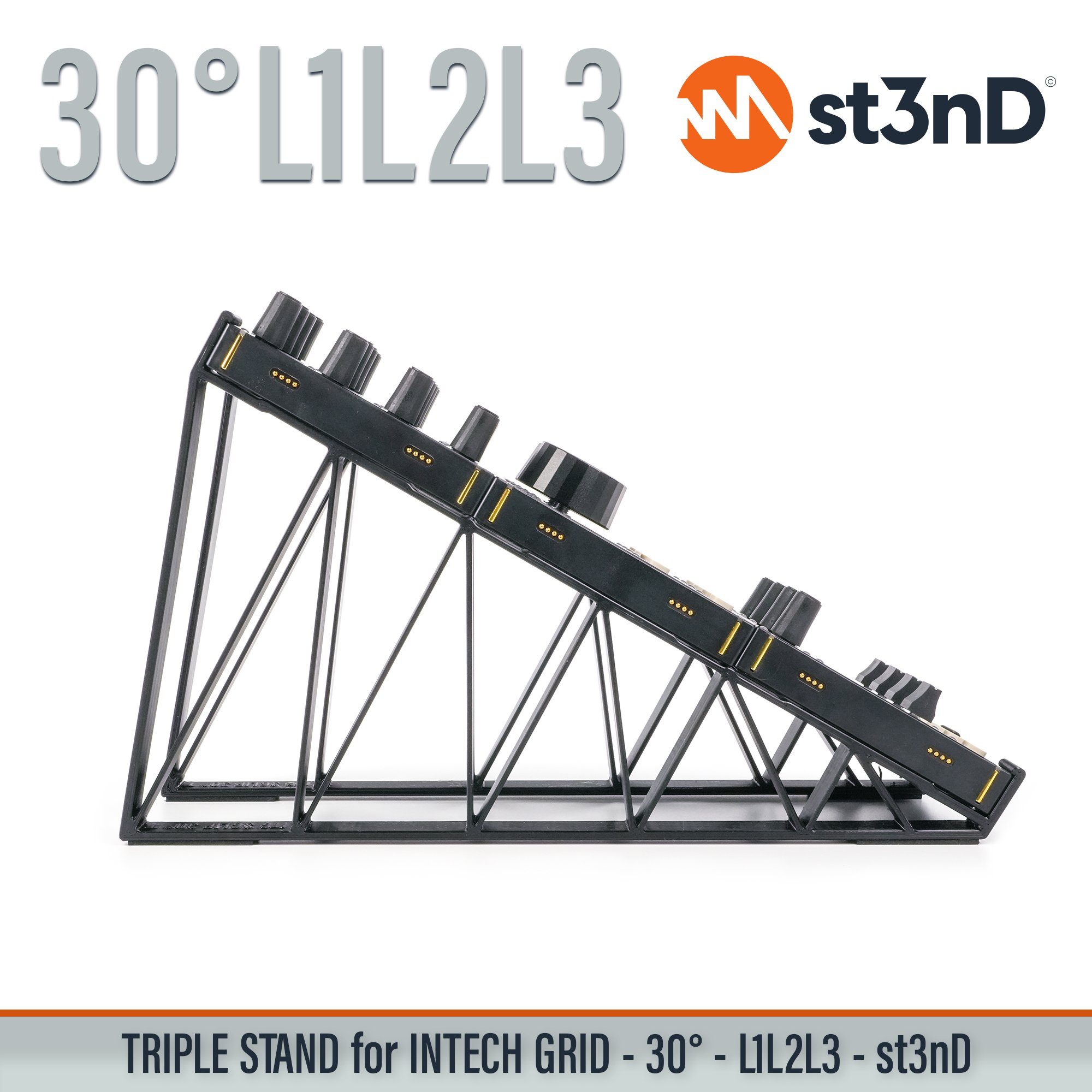 BU18 EF44 EN16 INTECH GRID INTECH STUDIO GRID midi controller PBF4 PO16 portable st3nD stable stand strong sturdy synth accessory TEK2 tilted VSN1