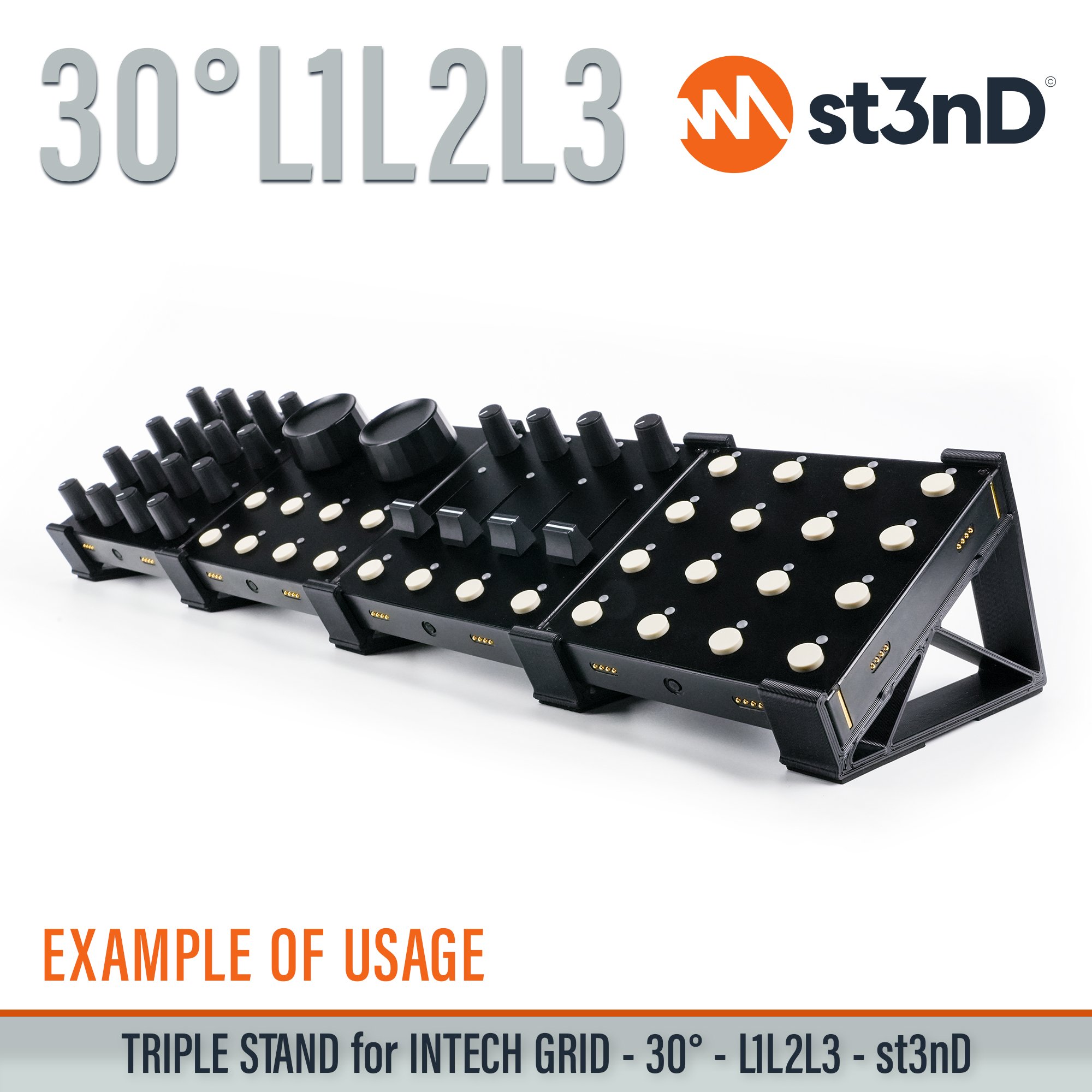 BU18 EF44 EN16 INTECH GRID INTECH STUDIO GRID midi controller PBF4 PO16 portable st3nD stable stand strong sturdy synth accessory TEK2 tilted VSN1