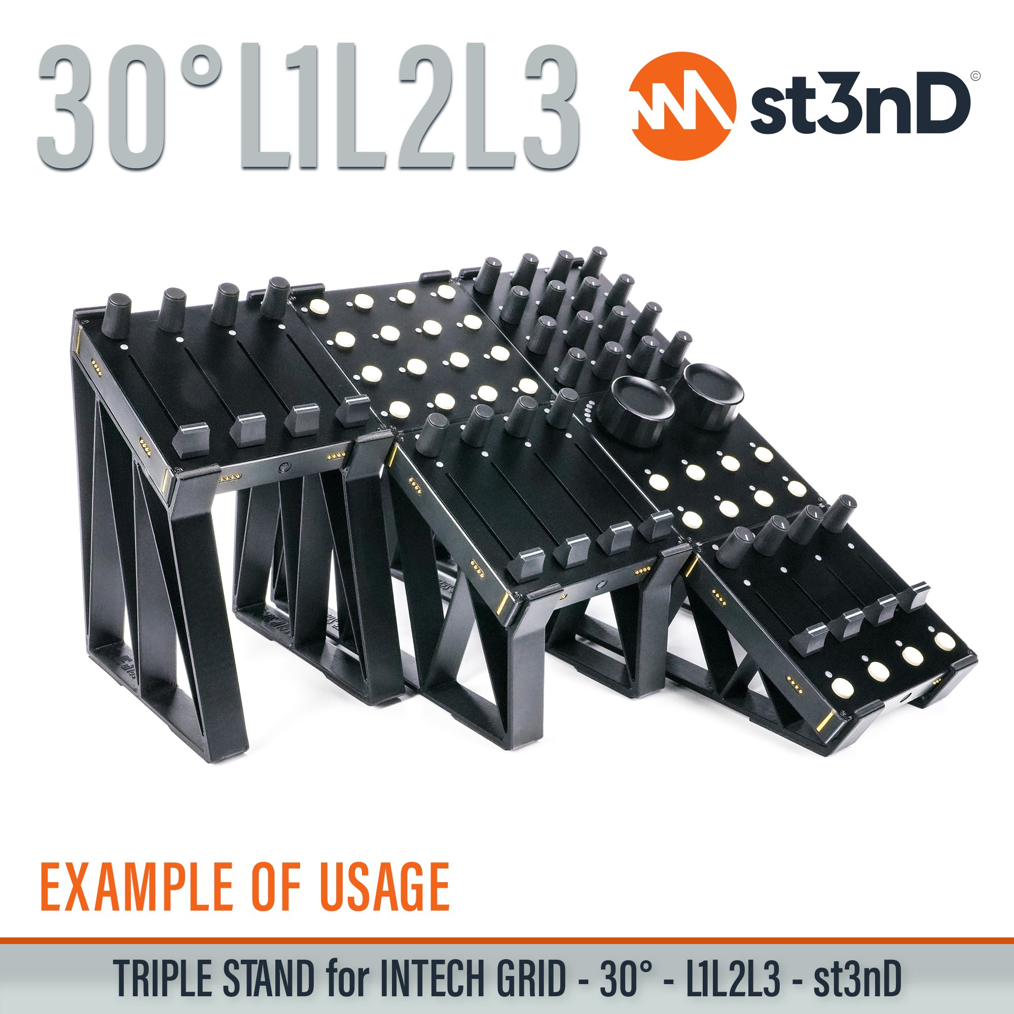 BU18 EF44 EN16 INTECH GRID INTECH STUDIO GRID midi controller PBF4 PO16 portable st3nD stable stand strong sturdy synth accessory TEK2 tilted VSN1