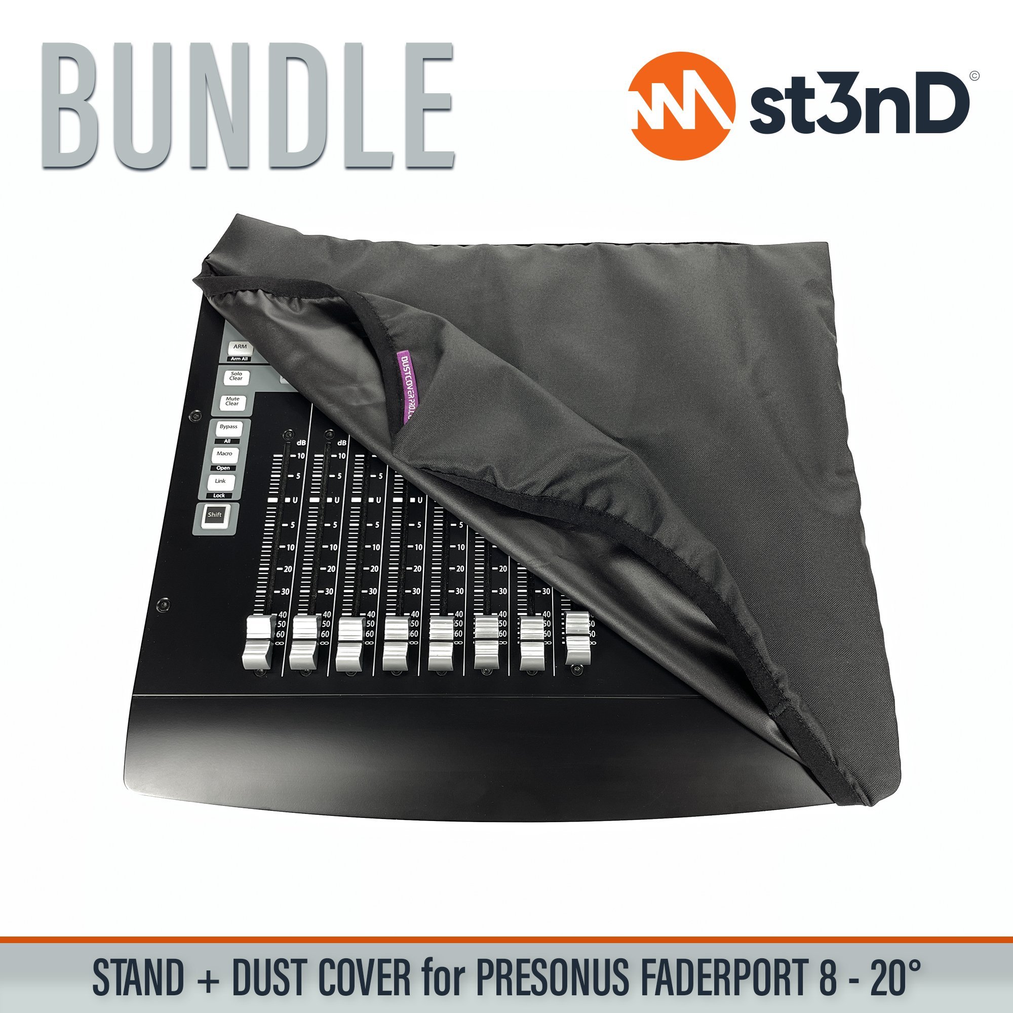 Bundle Offer dust cover Dust Cover Pro dustcoverpro portable st3nD st3nd bundle stable stand strong sturdy tilted PRESONUS Faderport 8 PRESONUS Faderport 8