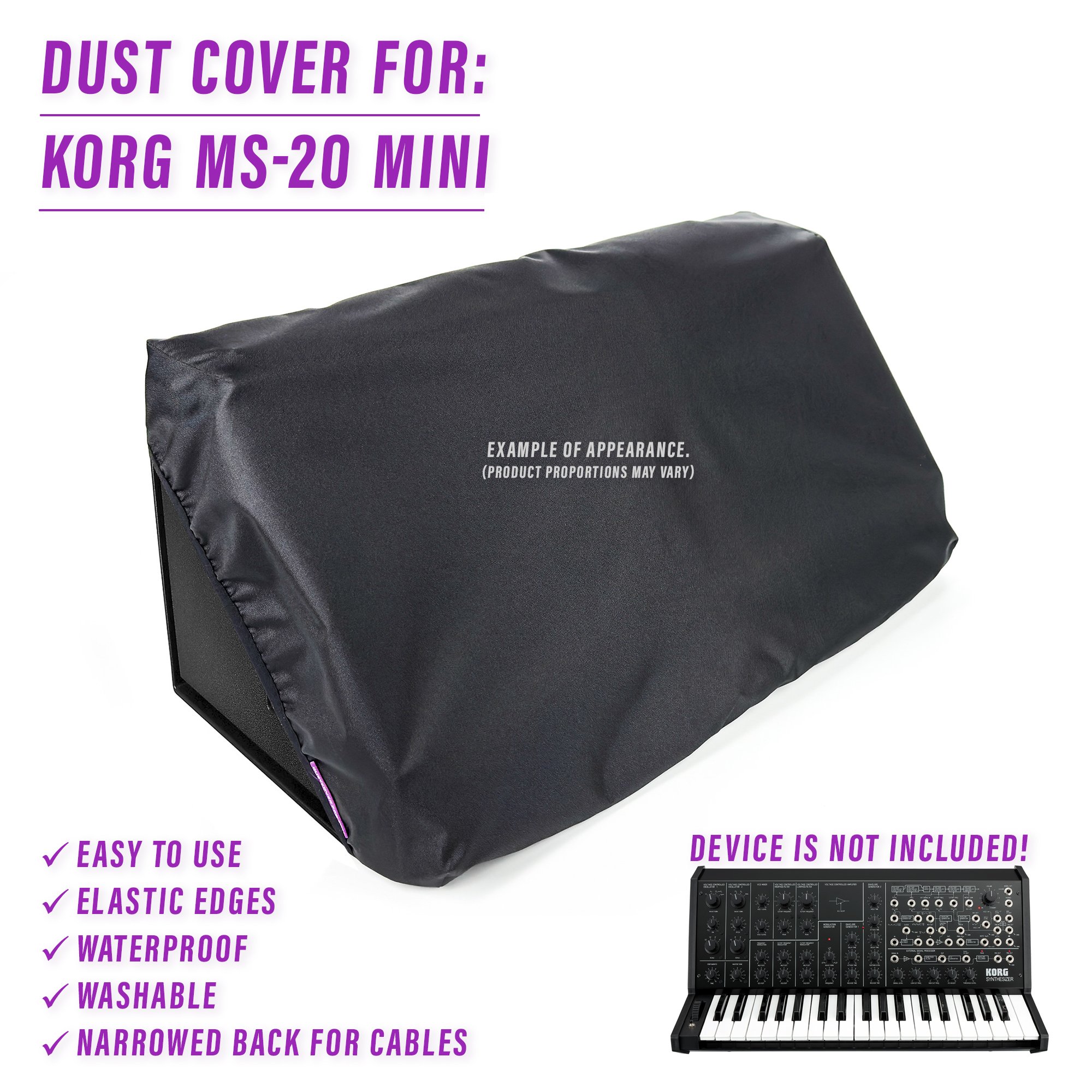 dust cover dustcover dustcoverpro elastic korg korg ms-20 korg ms20 synth synth protection water resistant waterproof KORG MS-20 MINI KORG MS-20 MINI