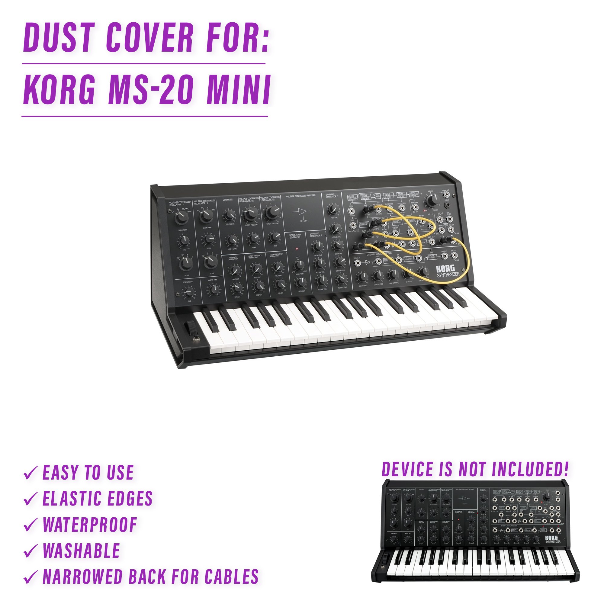 dust cover dustcover dustcoverpro elastic korg korg ms-20 korg ms20 synth synth protection water resistant waterproof KORG MS-20 MINI KORG MS-20 MINI