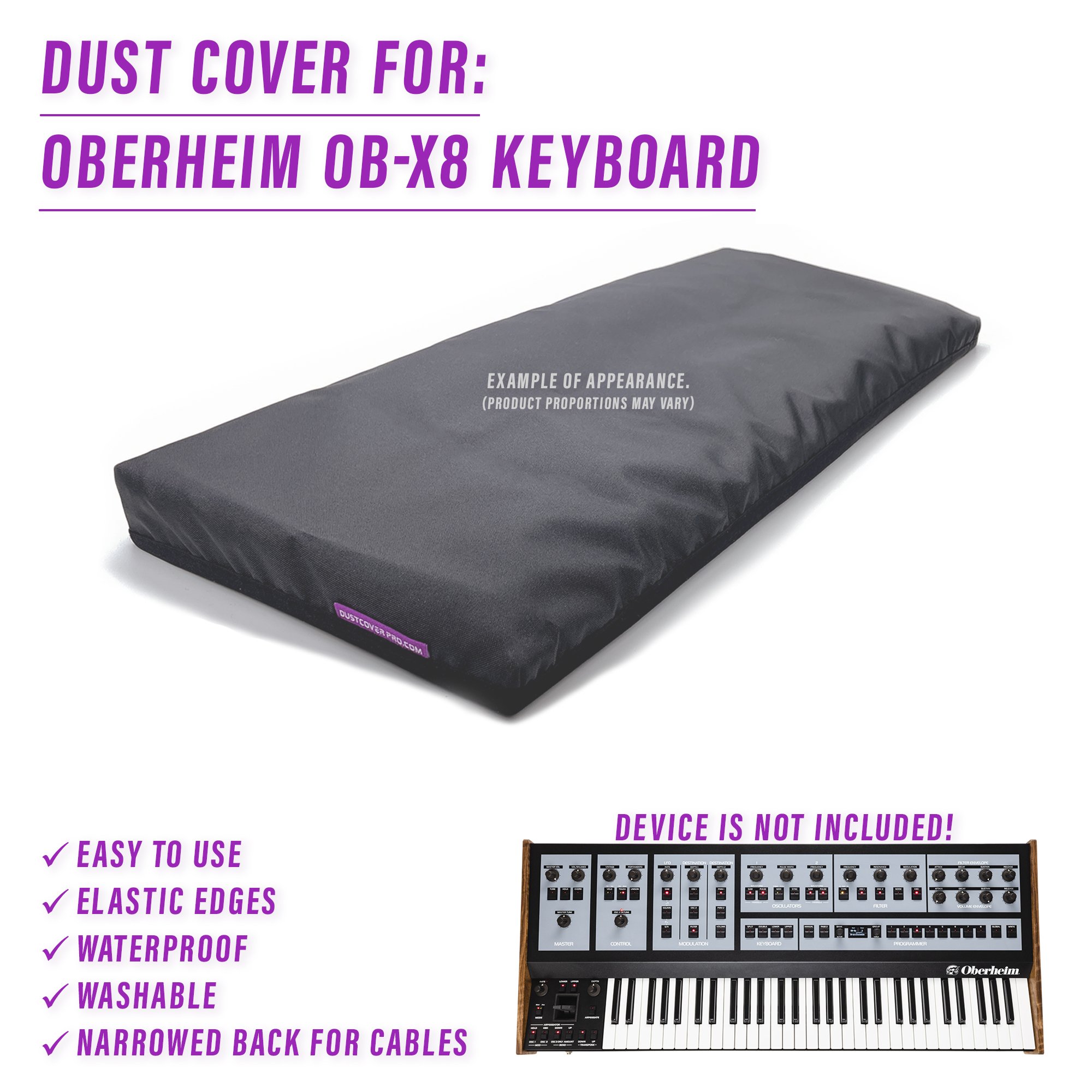 dust cover dustcover dustcoverpro elastic module ob-x8 oberheim synth protection water resistant waterproof OBERHEIM OB-X8 KEYBOARD OBERHEIM OB-X8