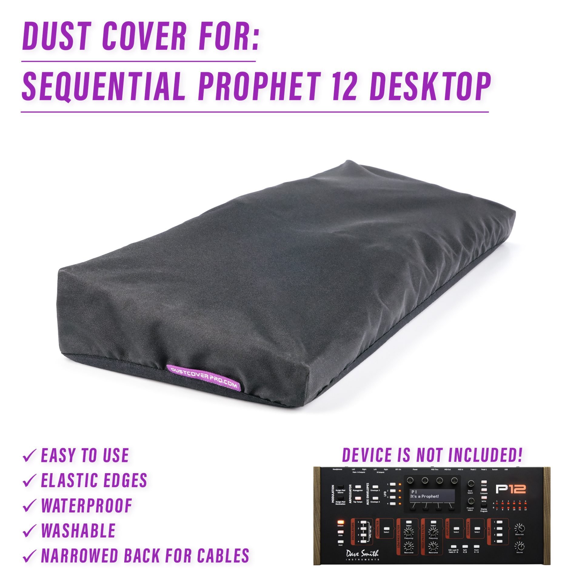 DAVE SMITH INSTRUMENTS DSI PROPHET 12 DESKTOP DSI Prophet Desktop dustcover dustcoverpro elastic PROPHET 12 SEQUENTIAL synth protection waterproof