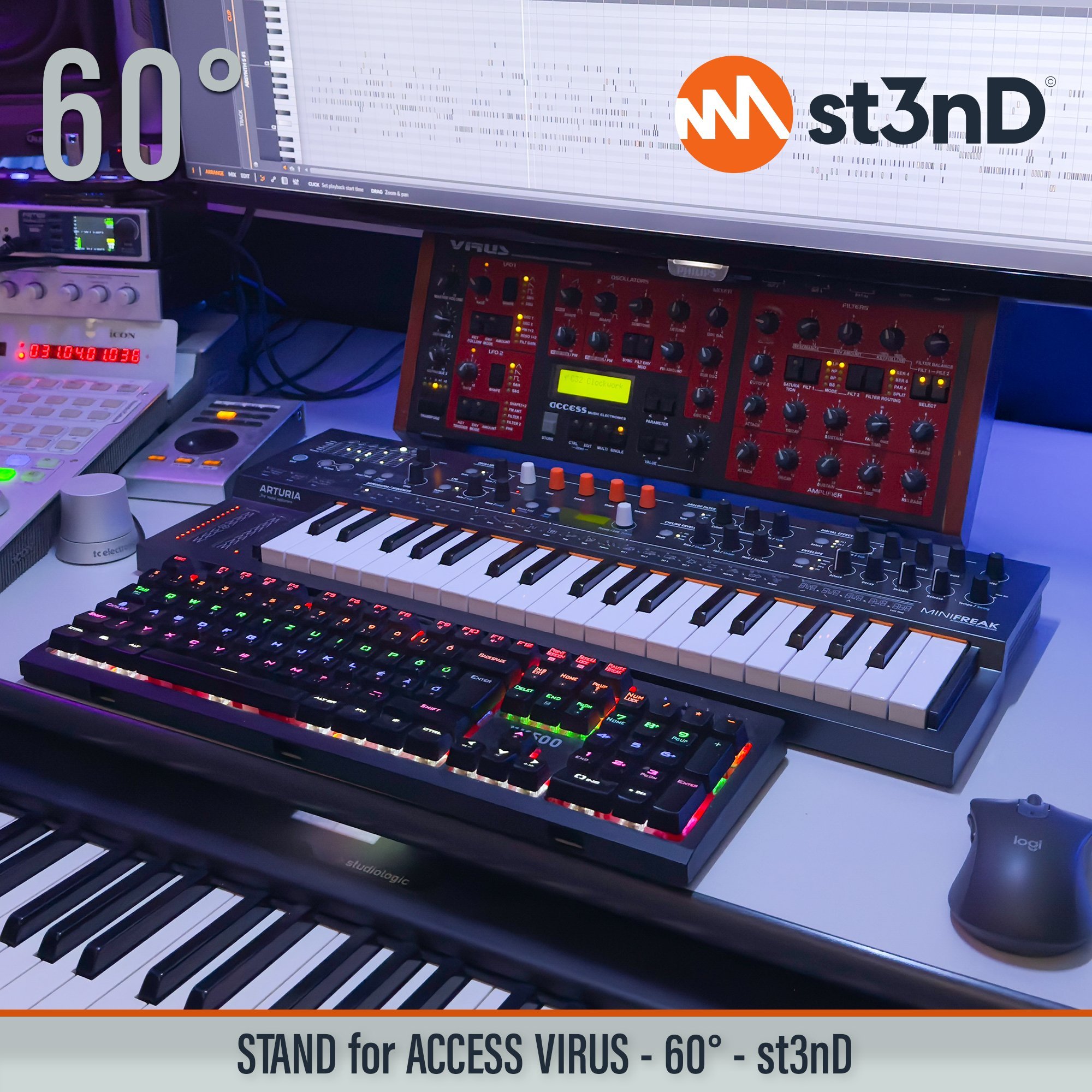 access access virus ACCESS VIRUS A portable st3nD stable stand strong sturdy synth synth accessory tilted VIRUS A synth