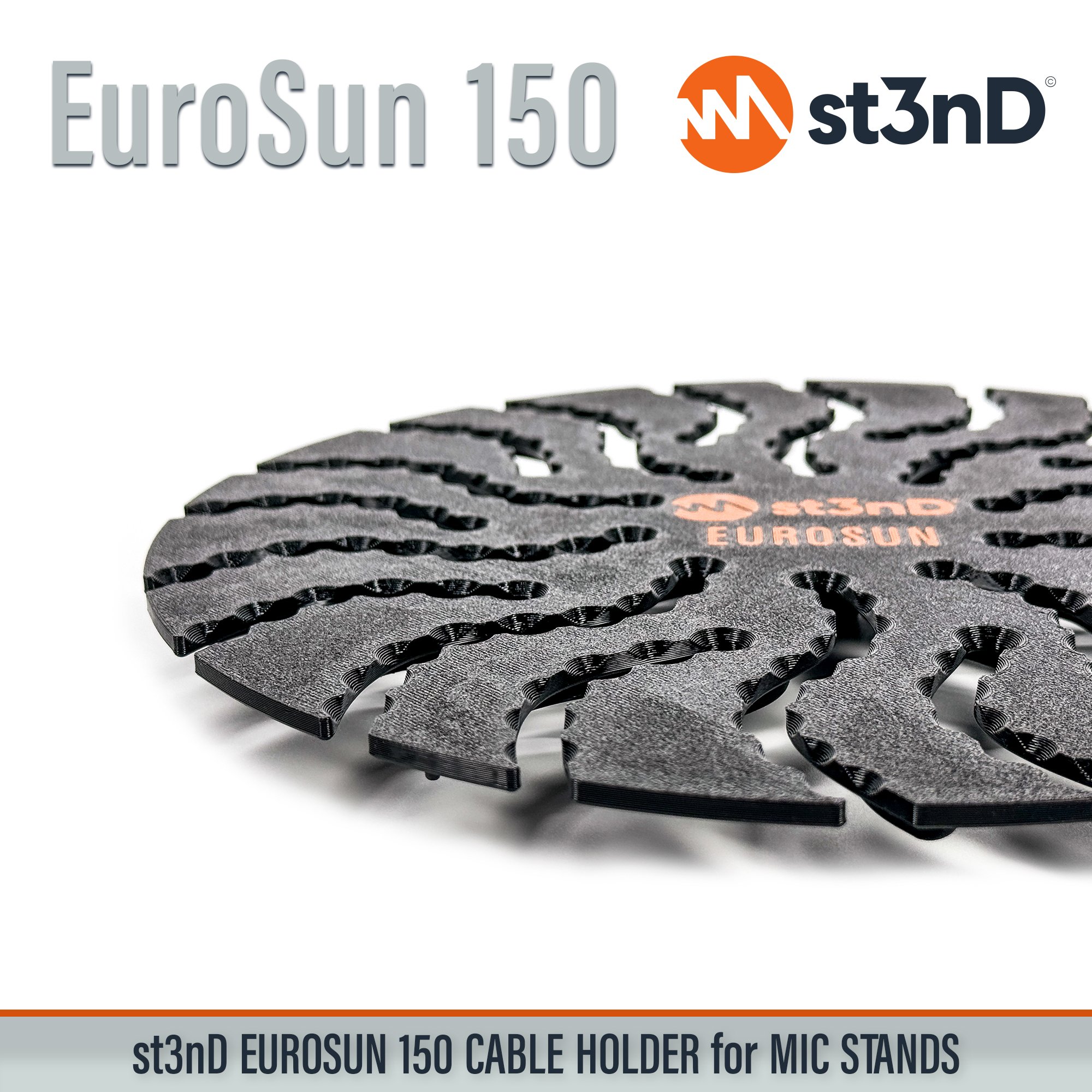 st3nD strong synth accessories portable EuroSun EuroSun 150 cable holder eurorack patch cables patch cable holder audio cable holder midi cable holder eurorack synth accessories Micro USB Mini USB USB-A USB-B USB-C cables Microphone cables Audio and adapter cables st3nD EuroSun TR and TRS cables Microphone Stand