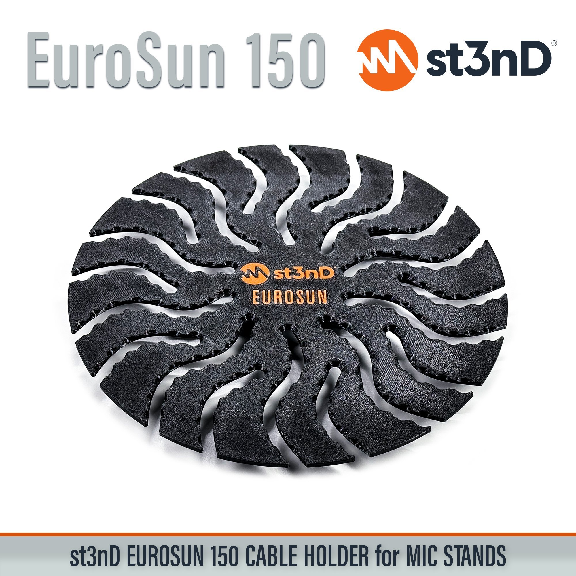 st3nD strong synth accessories portable EuroSun EuroSun 150 cable holder eurorack patch cables patch cable holder audio cable holder midi cable holder eurorack synth accessories Micro USB Mini USB USB-A USB-B USB-C cables Microphone cables Audio and adapter cables st3nD EuroSun TR and TRS cables Microphone Stand