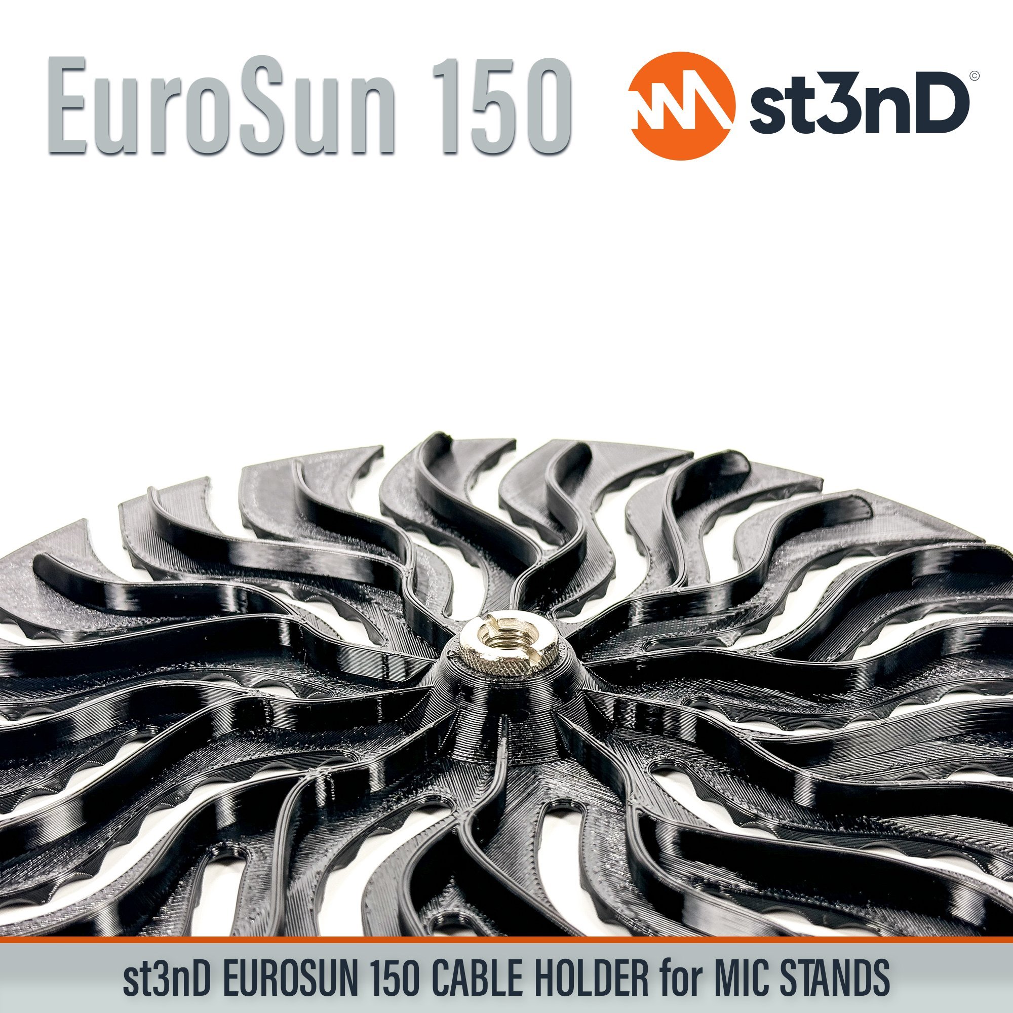 st3nD strong synth accessories portable EuroSun EuroSun 150 cable holder eurorack patch cables patch cable holder audio cable holder midi cable holder eurorack synth accessories Micro USB Mini USB USB-A USB-B USB-C cables Microphone cables Audio and adapter cables st3nD EuroSun TR and TRS cables Microphone Stand