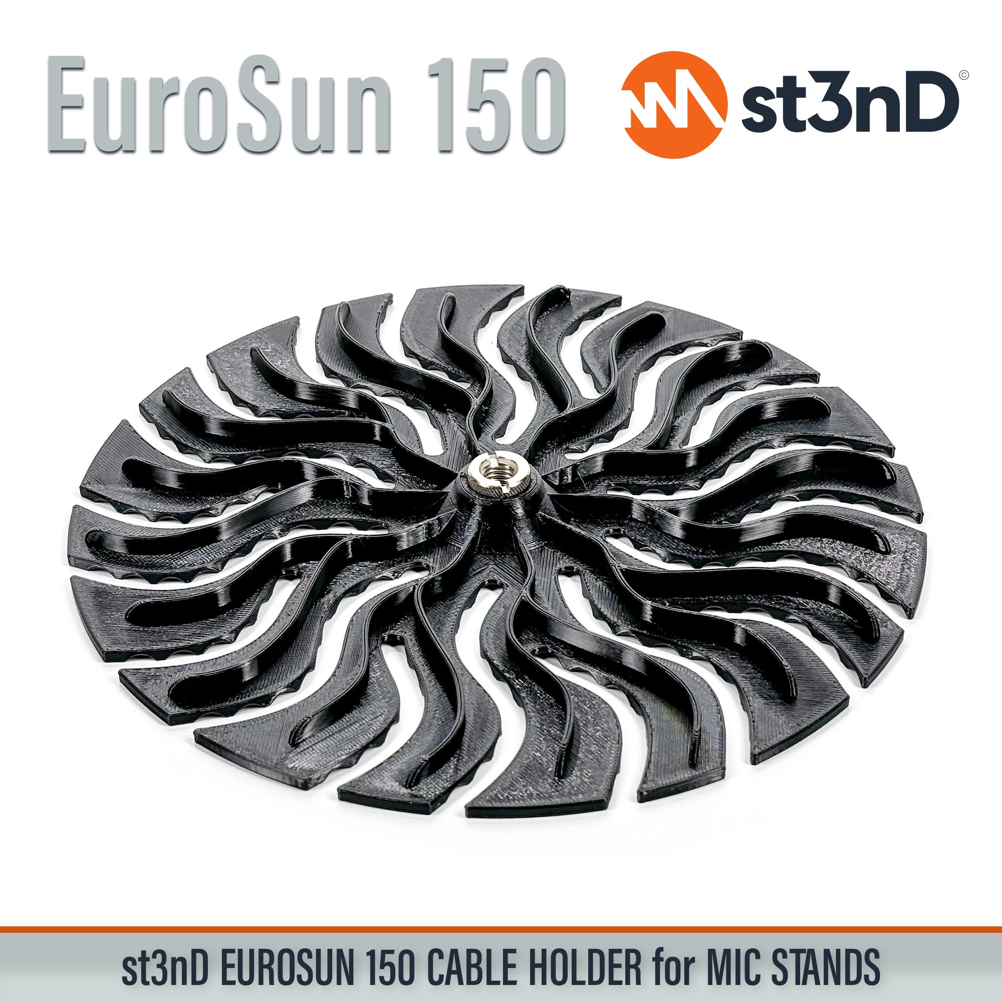 st3nD strong synth accessories portable EuroSun EuroSun 150 cable holder eurorack patch cables patch cable holder audio cable holder midi cable holder eurorack synth accessories Micro USB Mini USB USB-A USB-B USB-C cables Microphone cables Audio and adapter cables st3nD EuroSun TR and TRS cables Microphone Stand