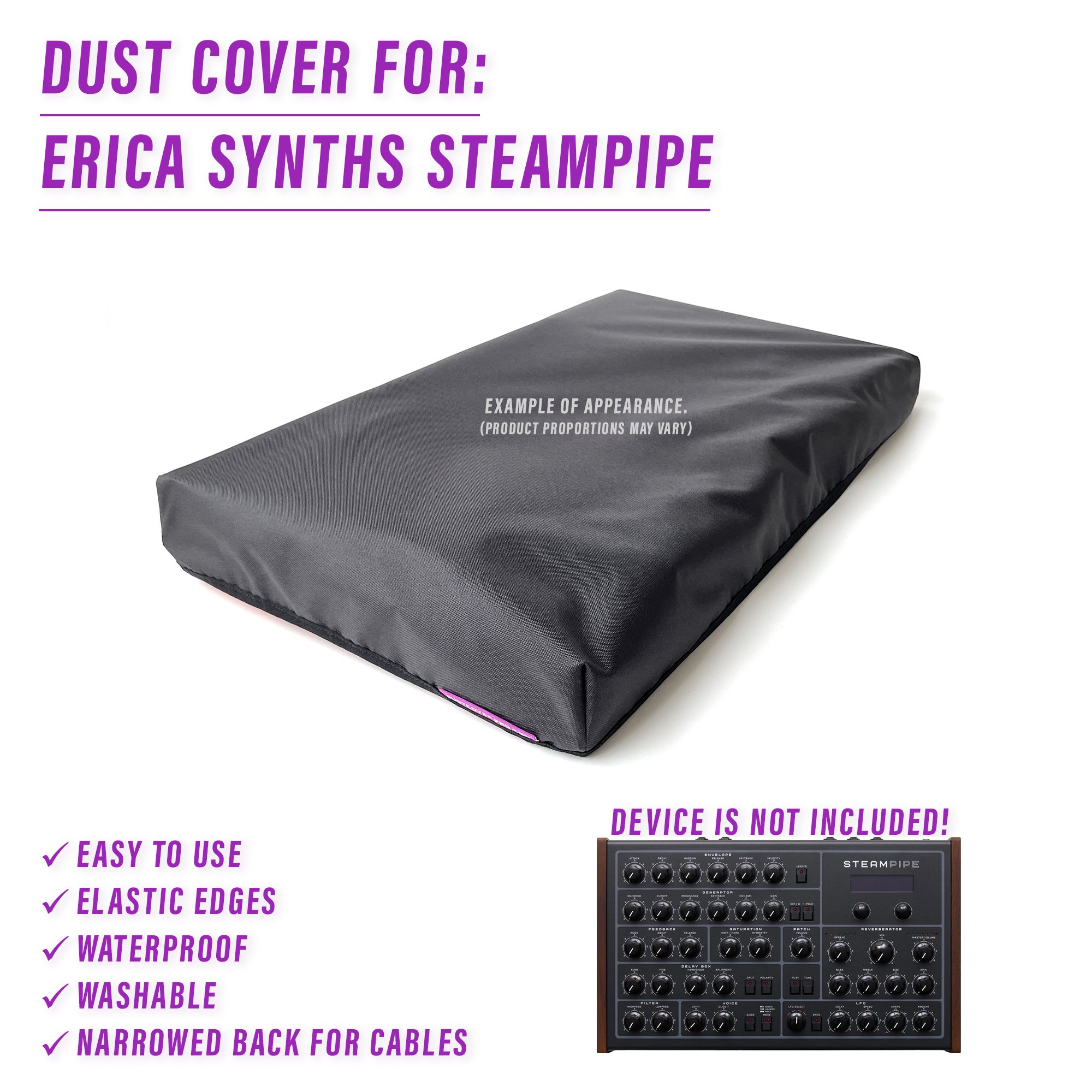 dust cover dustcover dustcoverpro elastic Erica Synths synth synth protection water resistant waterproof ERICA SYNTHS STEAMPIPE ERICA SYNTHS STEAMPIPE REAKTOR STEAMPIPE 112DB