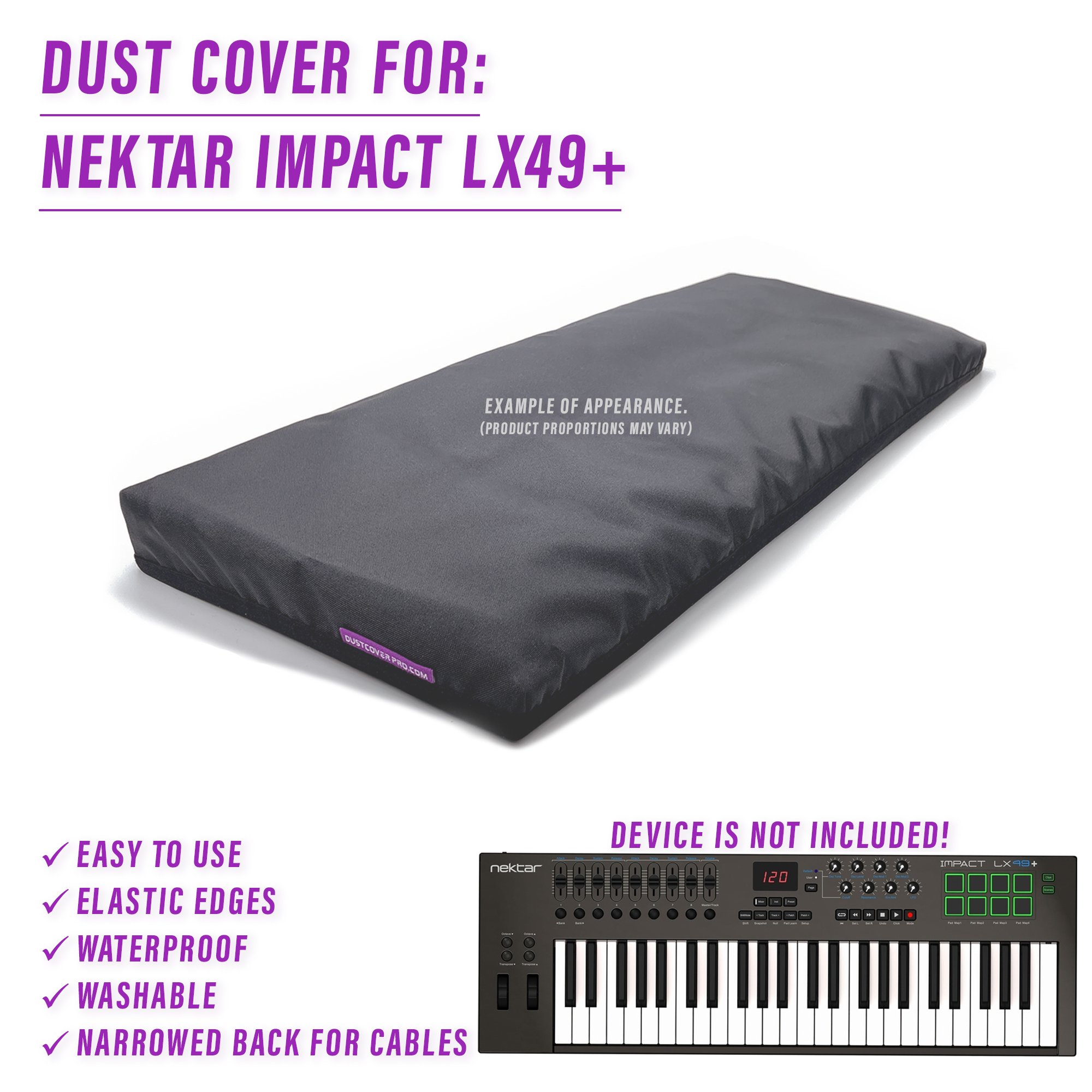 dust cover dustcover dustcoverpro elastic NEKTAR Impact synth synth protection water resistant waterproof NEKTAR IMPACT LX49+ LX49 plus
