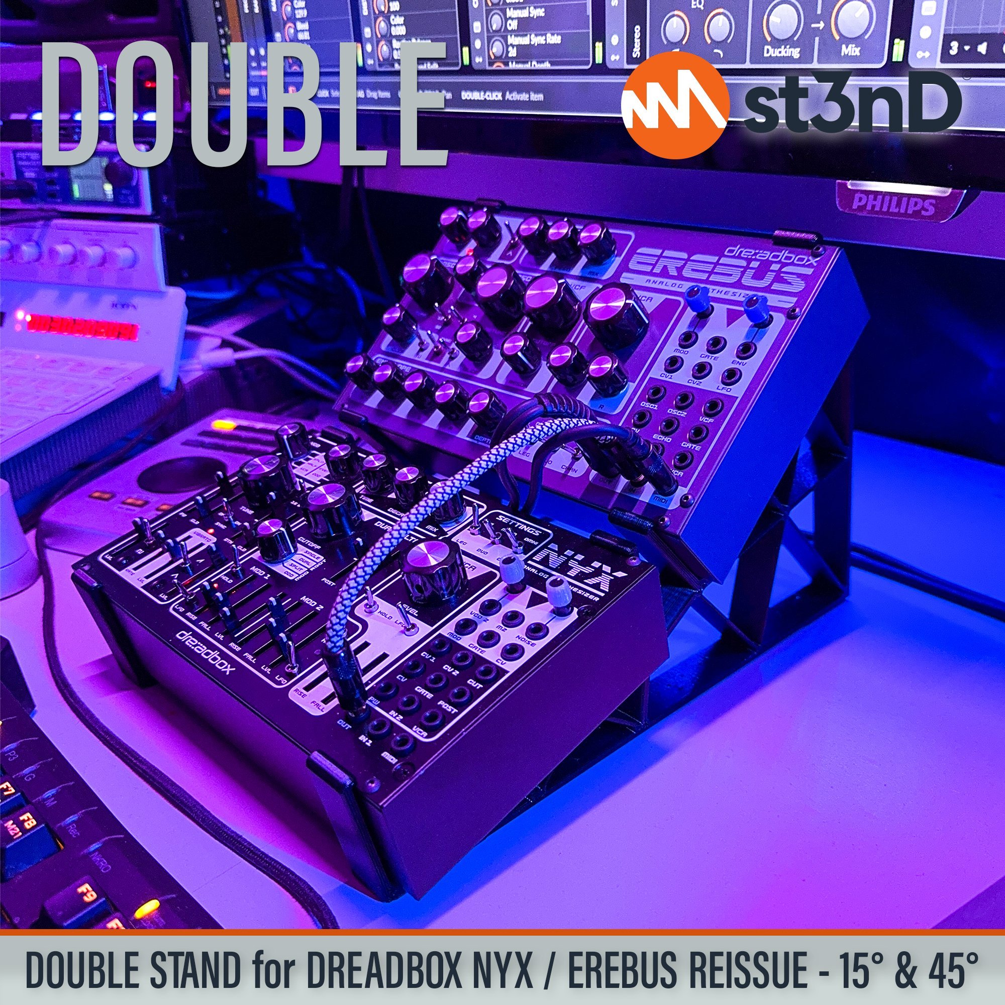 analog synth dreadbox dreadbox nyx drone synth erebus EREBUS Reissue NYX Reissue portable semi modular semi modular synth st3nD stable stand strong sturdy tilted