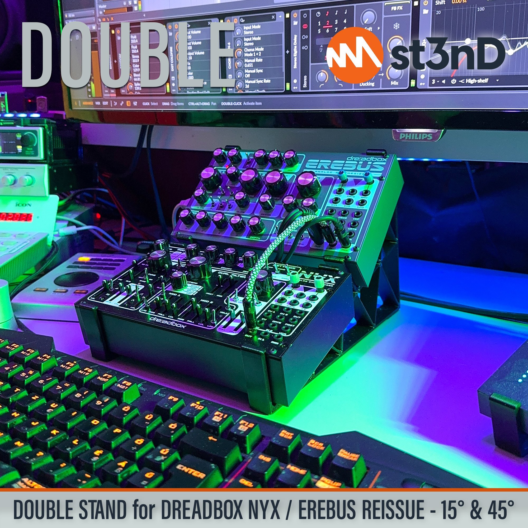 analog synth dreadbox dreadbox nyx drone synth erebus EREBUS Reissue NYX Reissue portable semi modular semi modular synth st3nD stable stand strong sturdy tilted