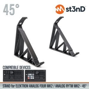 Close-up of the legs of the st3nD 3D printed stand for Elektron Analog Four MK2 / Analog Rytm MK2, 45 degree