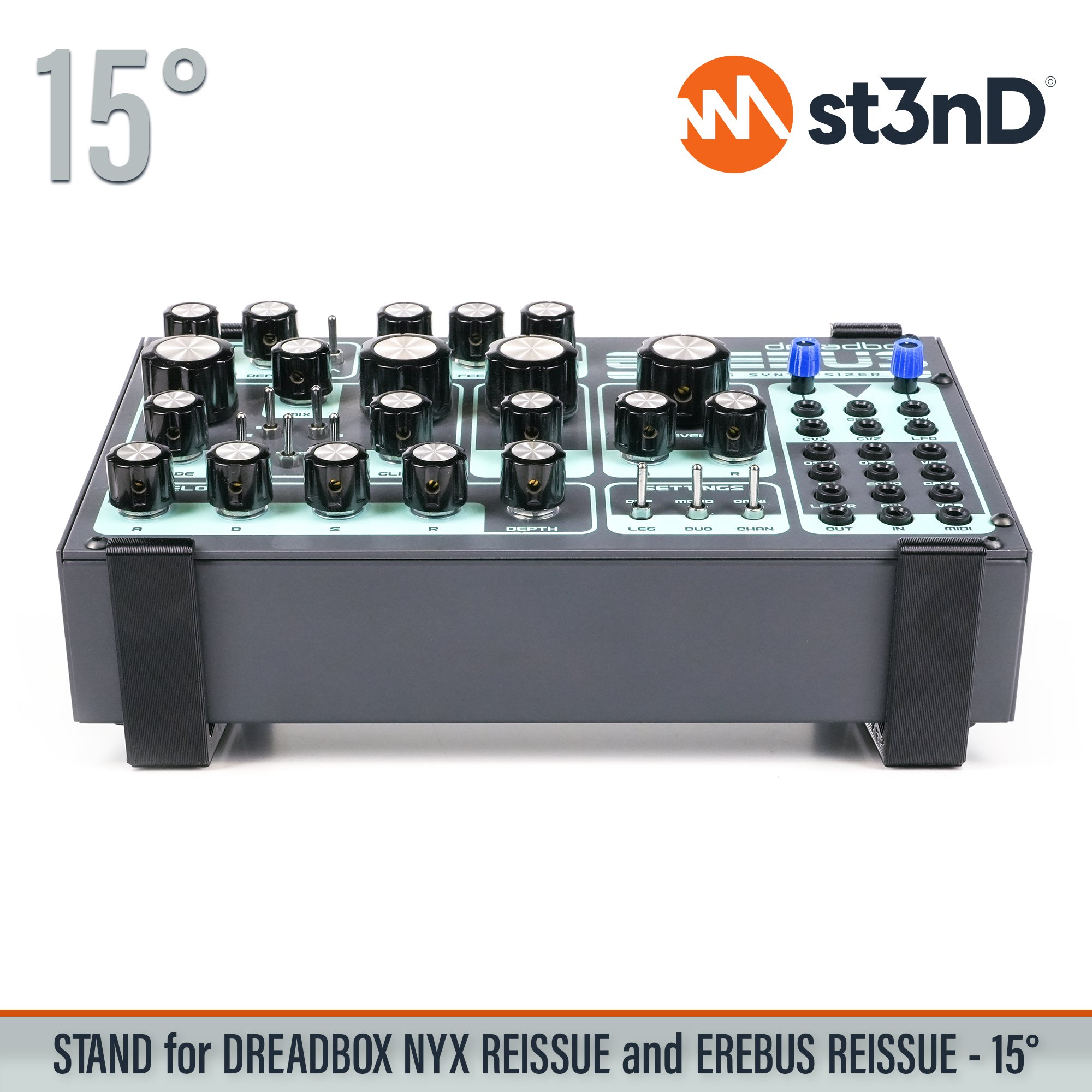 analog synth dreadbox dreadbox nyx drone synth erebus portable semi modular st3nD stable stand strong sturdy tilted NYX Reissue EREBUS Reissue semi modular synth