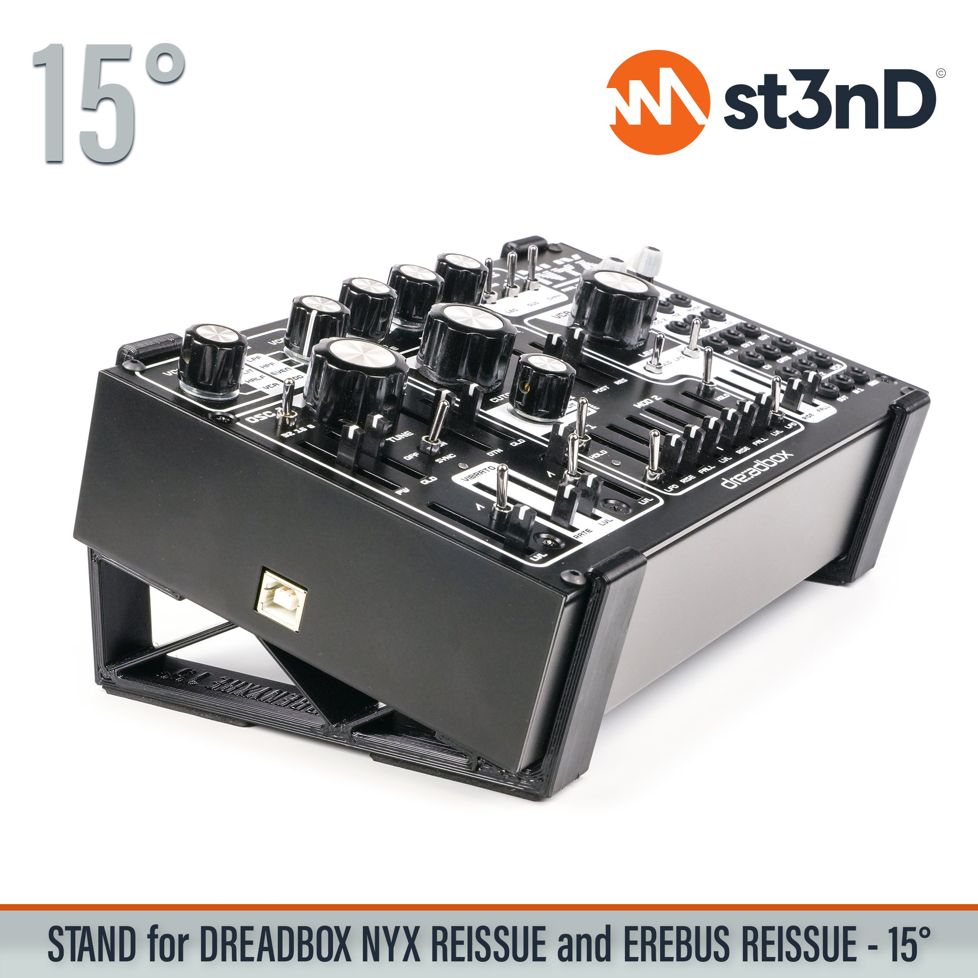 analog synth dreadbox dreadbox nyx drone synth erebus portable semi modular st3nD stable stand strong sturdy tilted NYX Reissue EREBUS Reissue semi modular synth