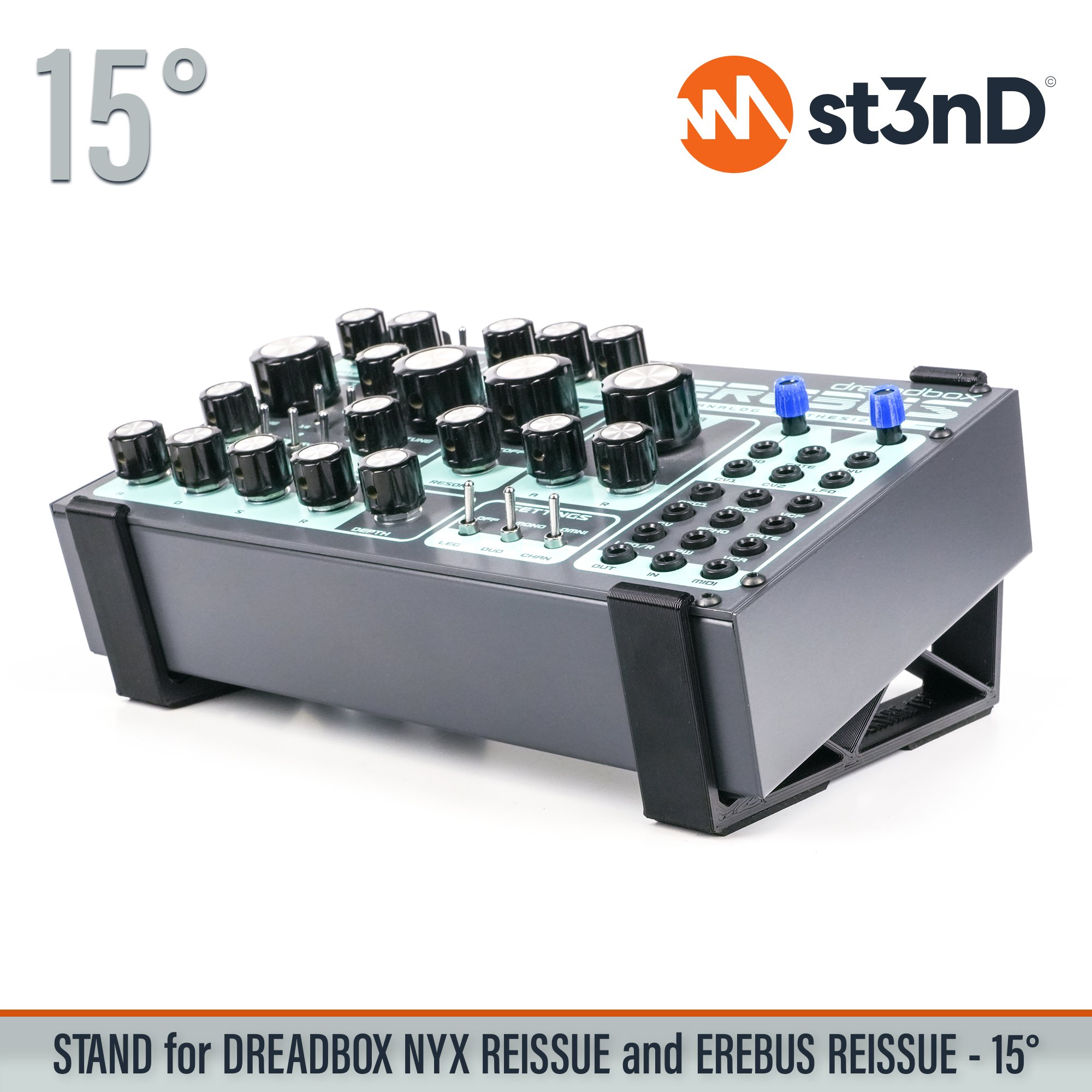 analog synth dreadbox dreadbox nyx drone synth erebus portable semi modular st3nD stable stand strong sturdy tilted NYX Reissue EREBUS Reissue semi modular synth